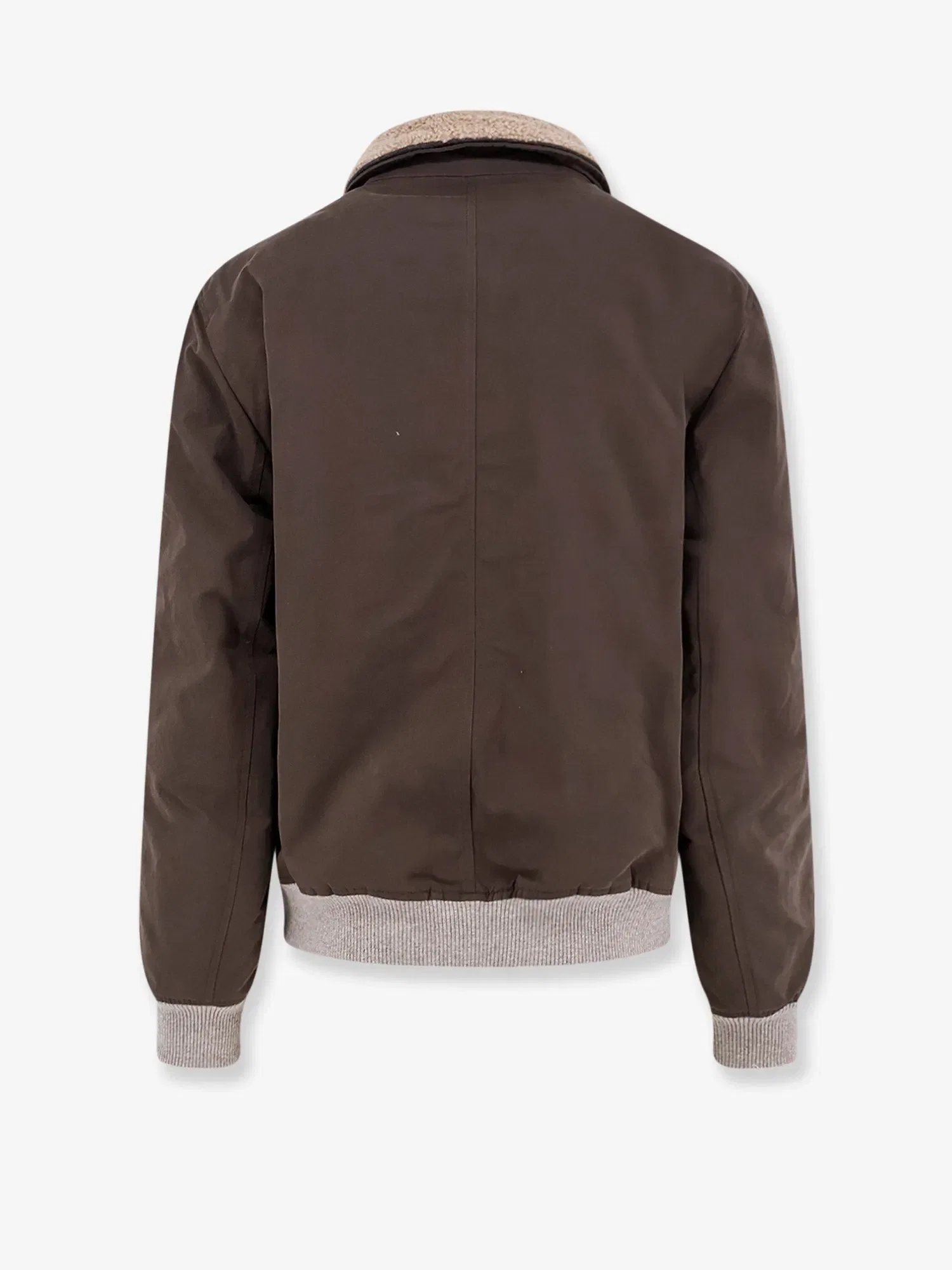 Brunello Cucinelli Cotton blend jacket with fur collar