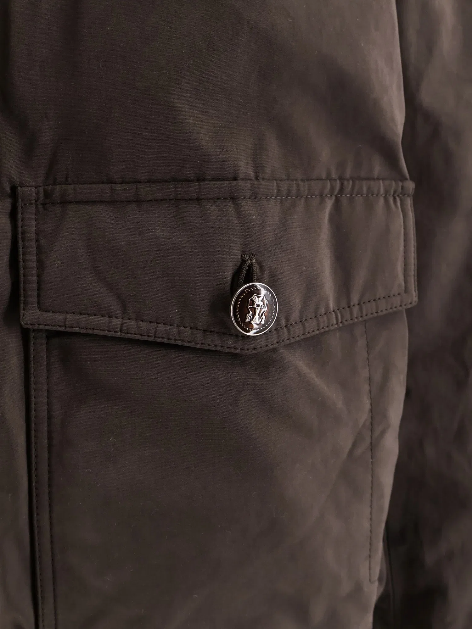 Brunello Cucinelli Cotton blend jacket with fur collar