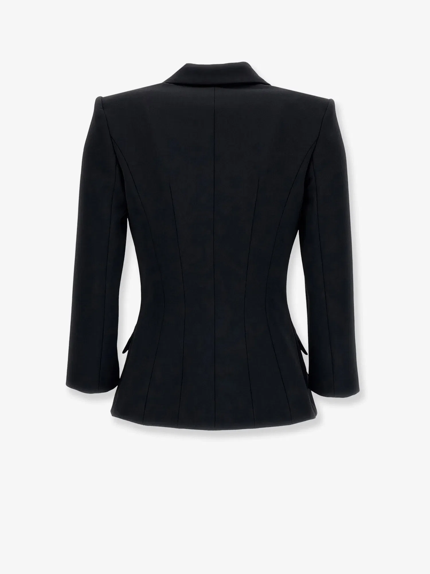 Elisabetta Franchi Double-breasted blazer with Monogram gold metal details