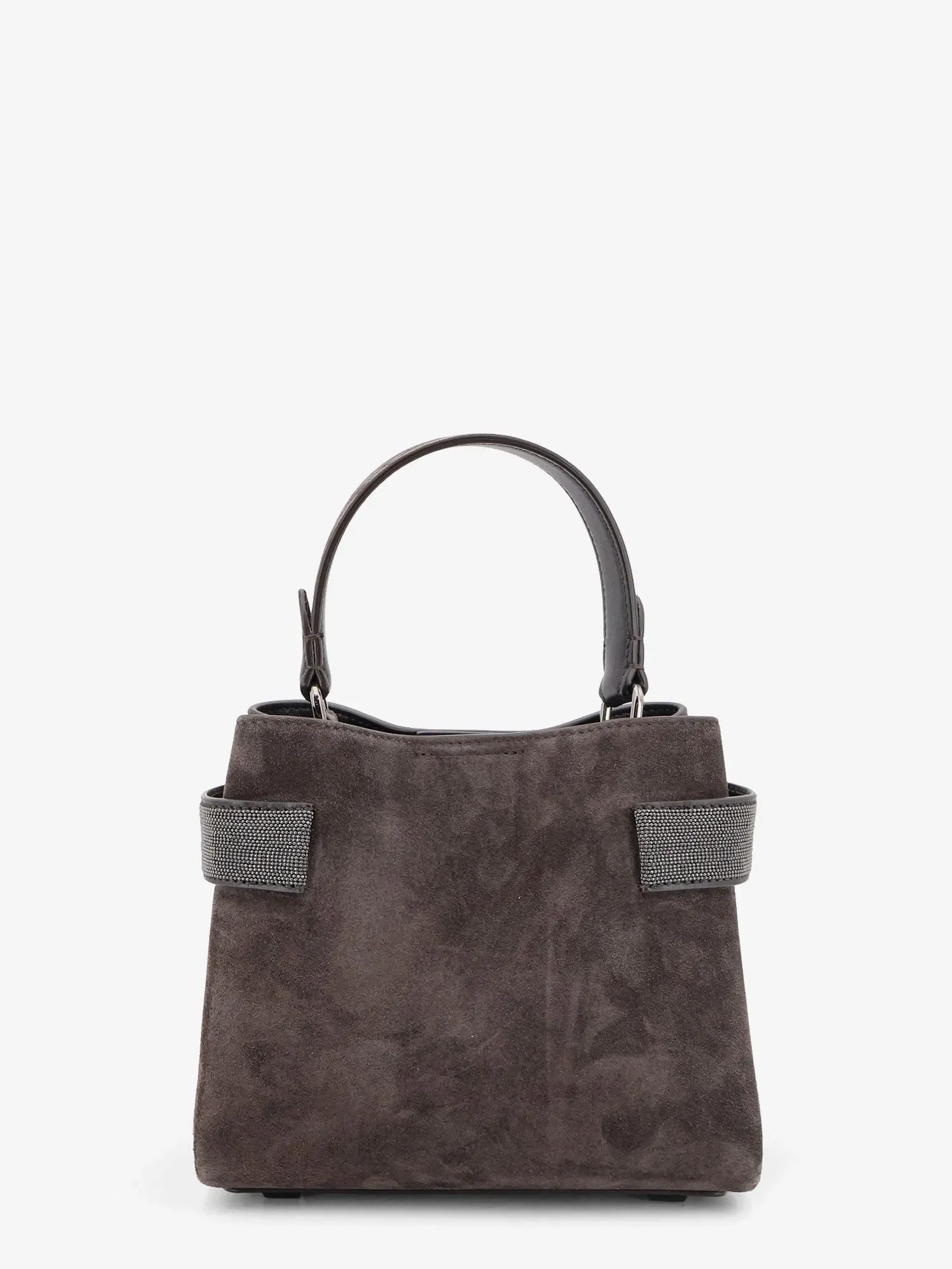 Brunello Cucinelli Suede crossbody bag with Monili detail