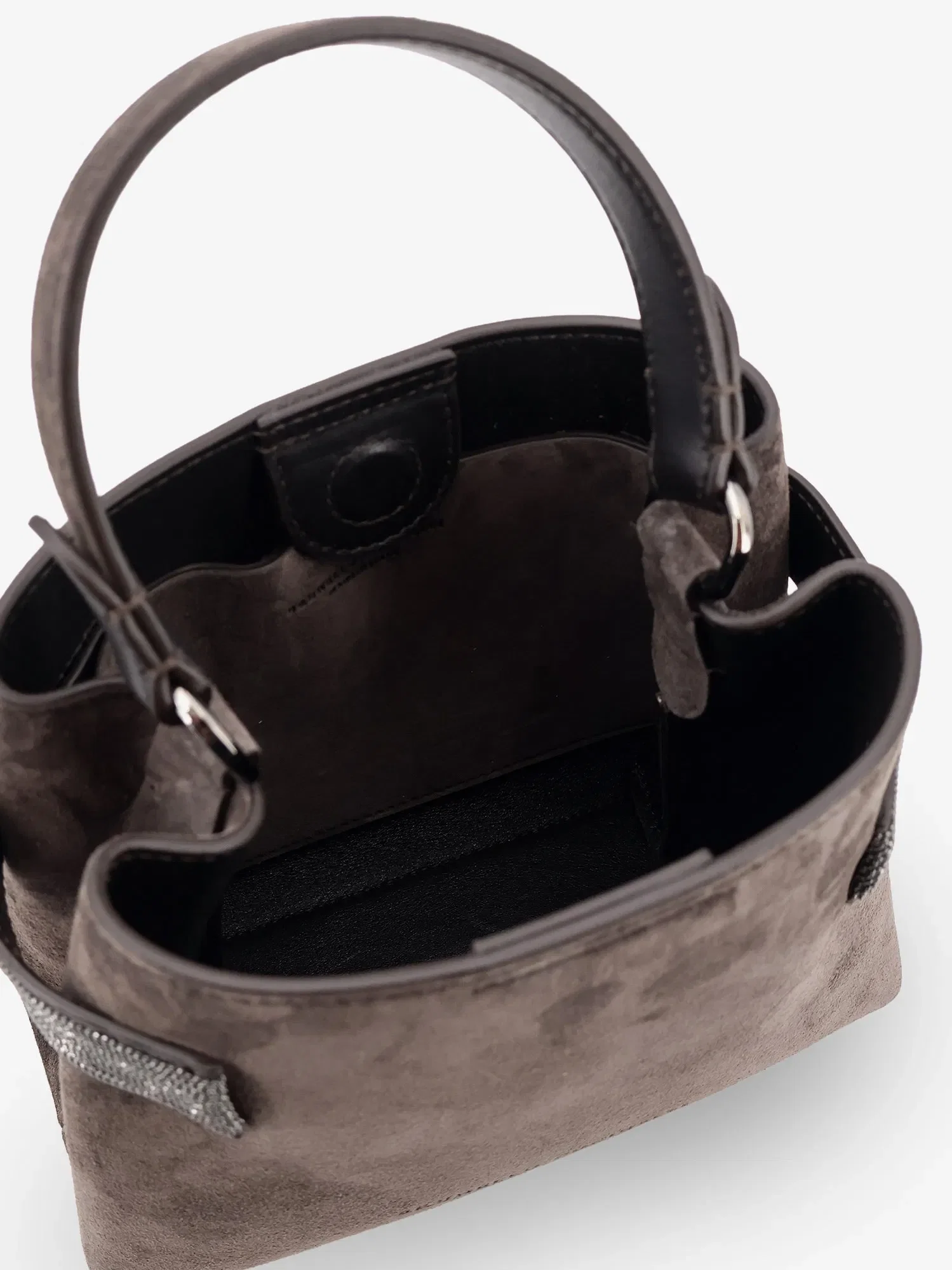 Brunello Cucinelli Suede crossbody bag with Monili detail