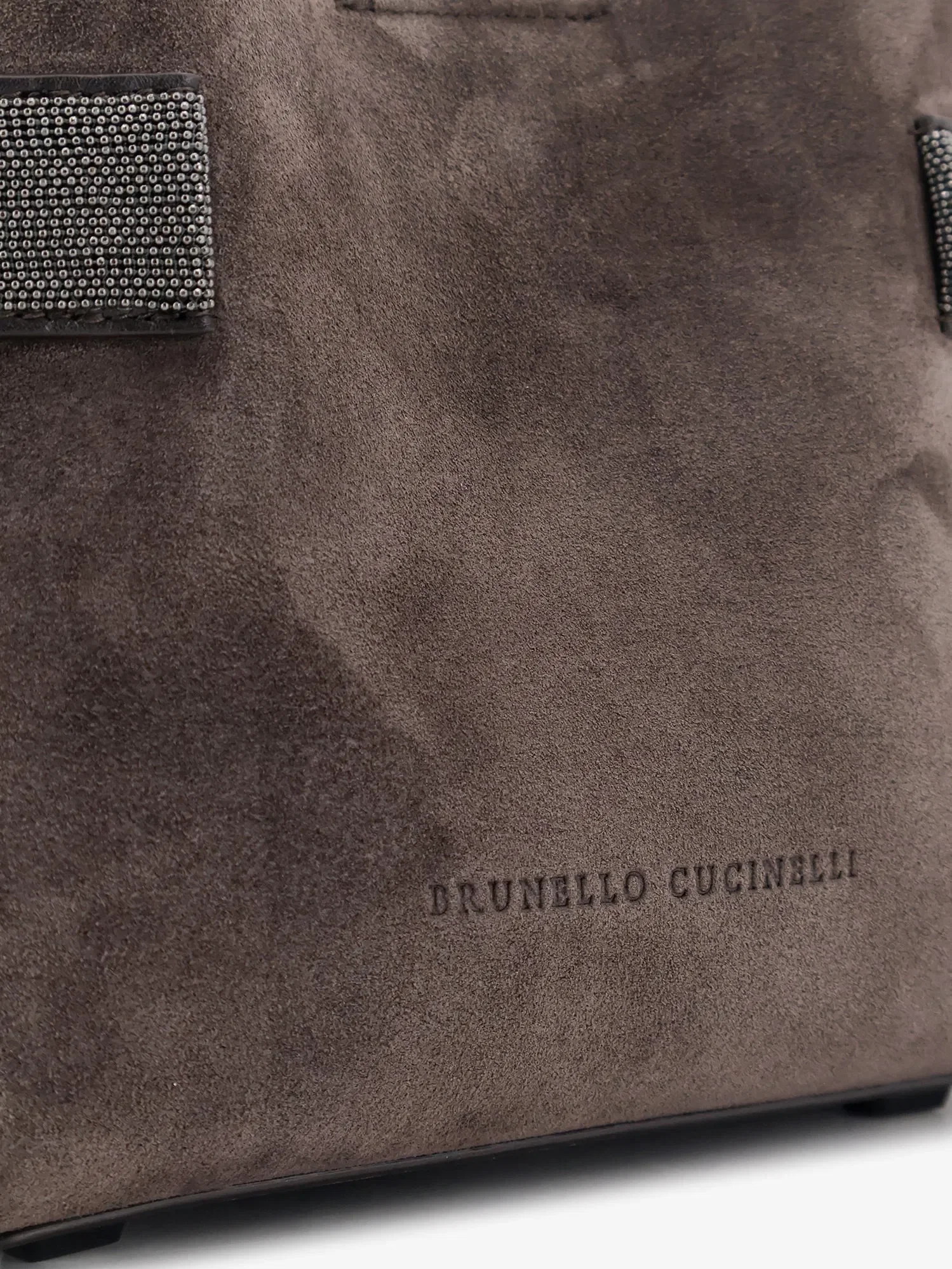 Brunello Cucinelli Suede crossbody bag with Monili detail
