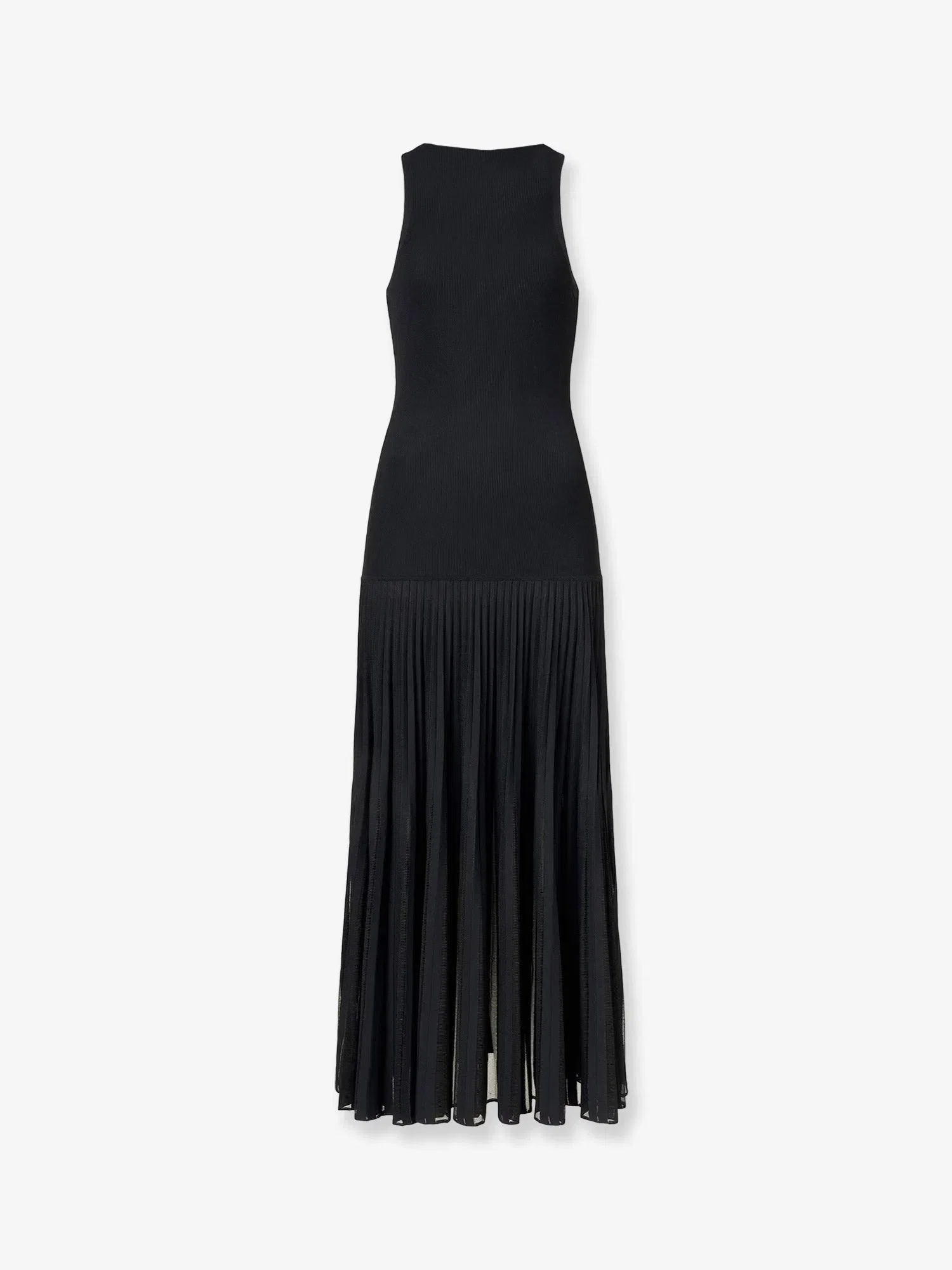 Alaia Long pleated viscose blend dress