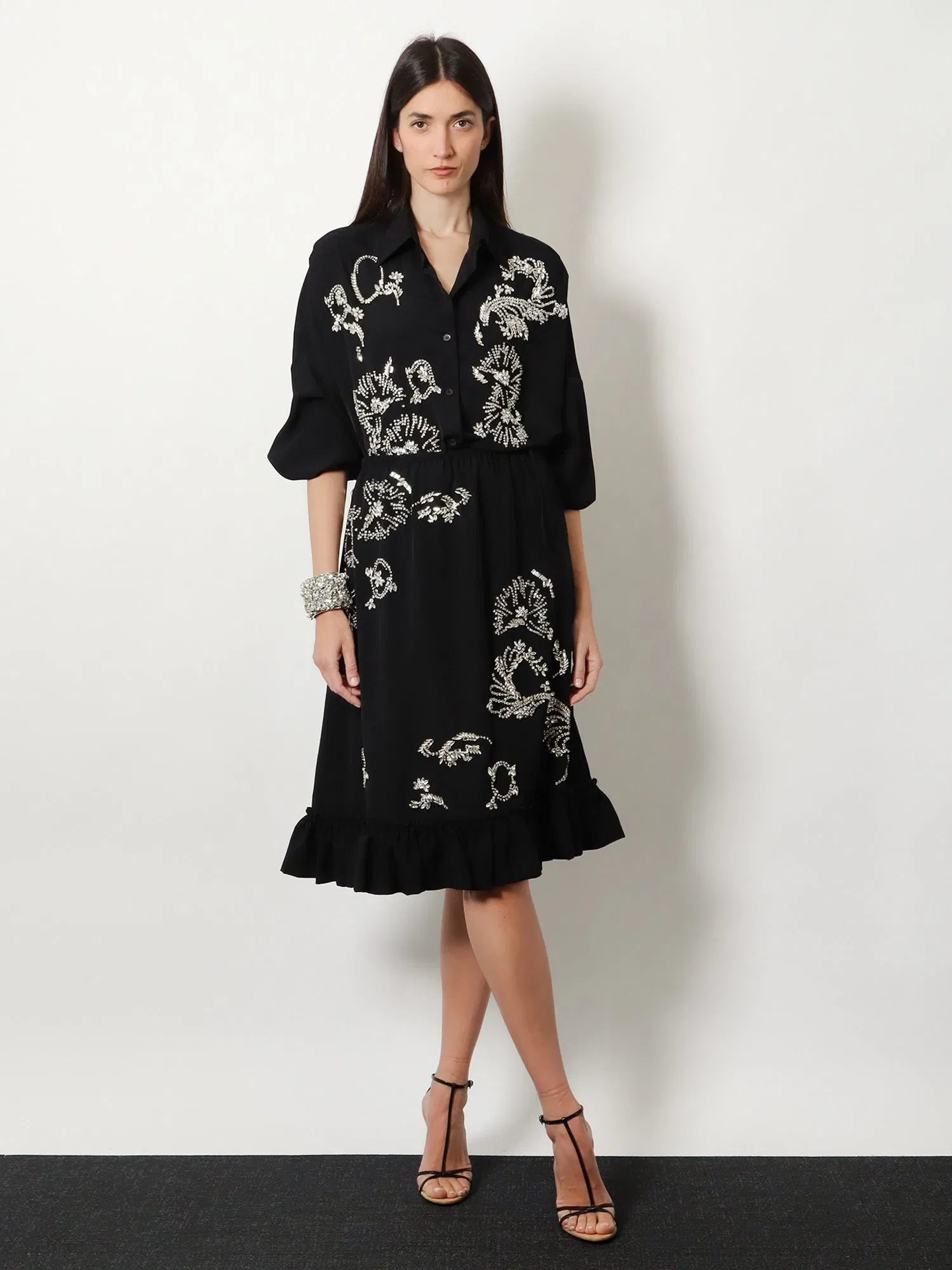 DRIES VAN NOTEN Samila skirt with rhinestones