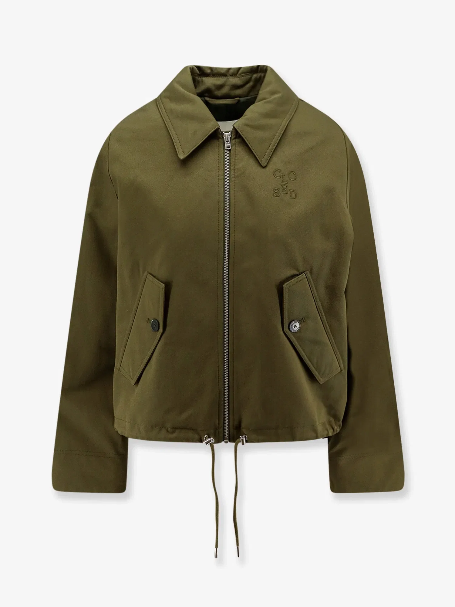 Closed Cotton jacket with Logo embroidery