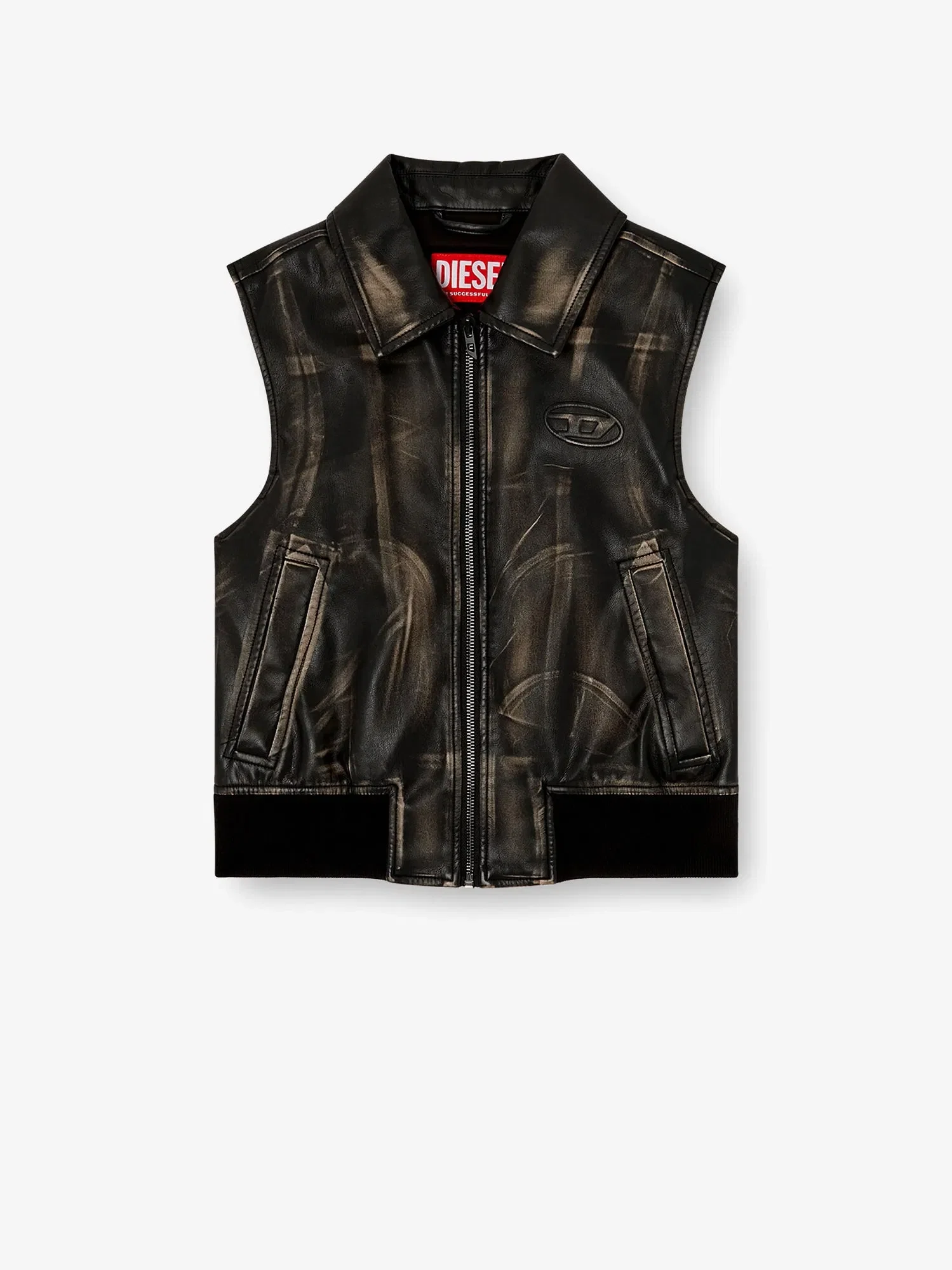 Diesel G-Inko faux leather sleeveless jacket