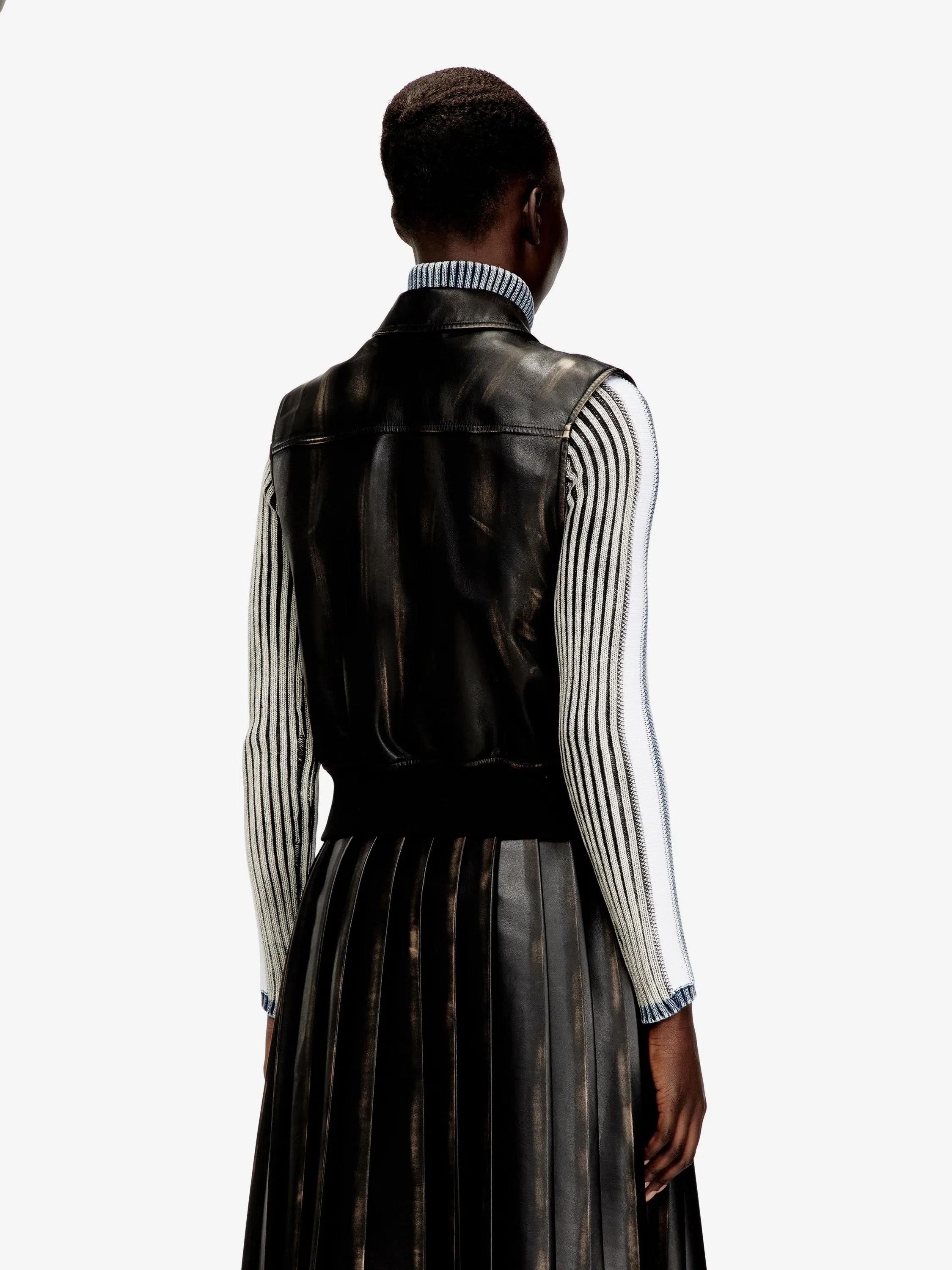 Diesel G-Inko faux leather sleeveless jacket