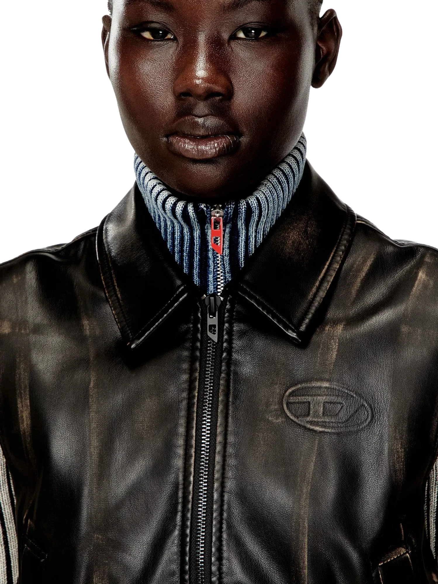 Diesel G-Inko faux leather sleeveless jacket