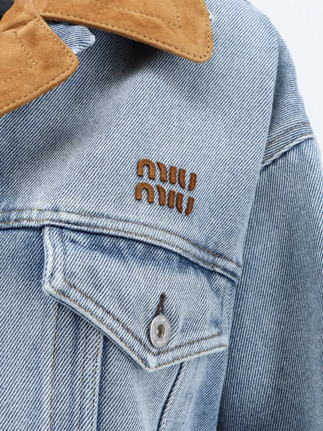 Miu Miu Denim Jacket with suede detail