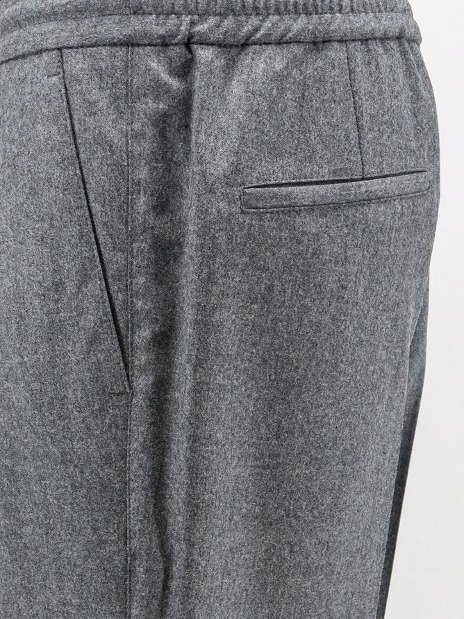 Brunello Cucinelli Virgin wool trousers with adjustable drawstring