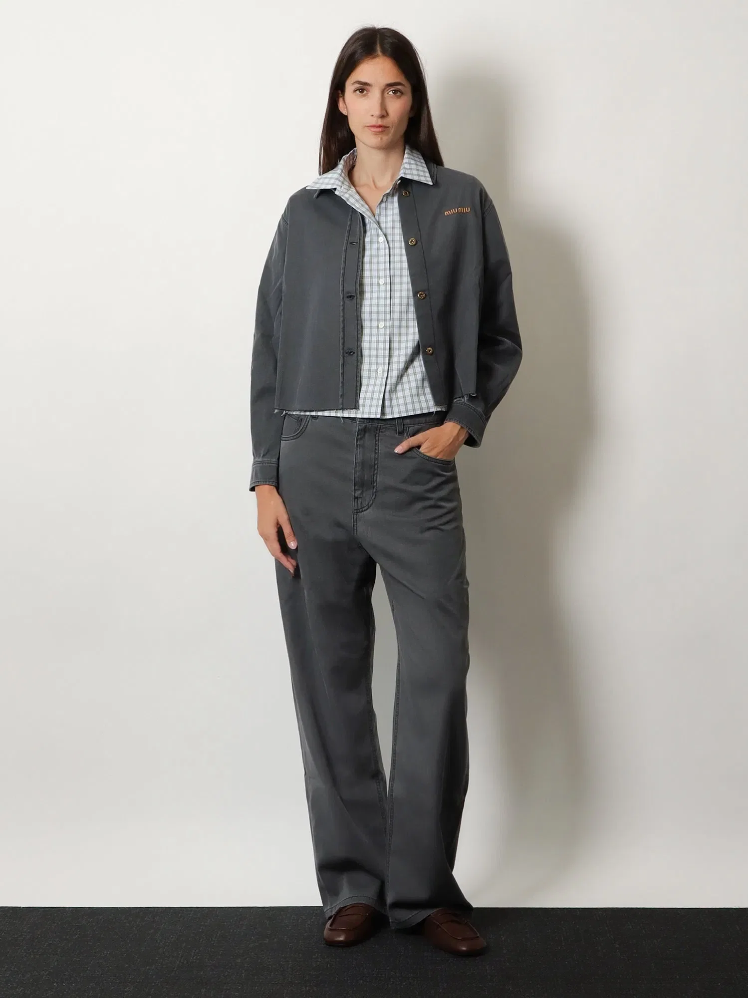 Miu Miu Madras cotton shirt
