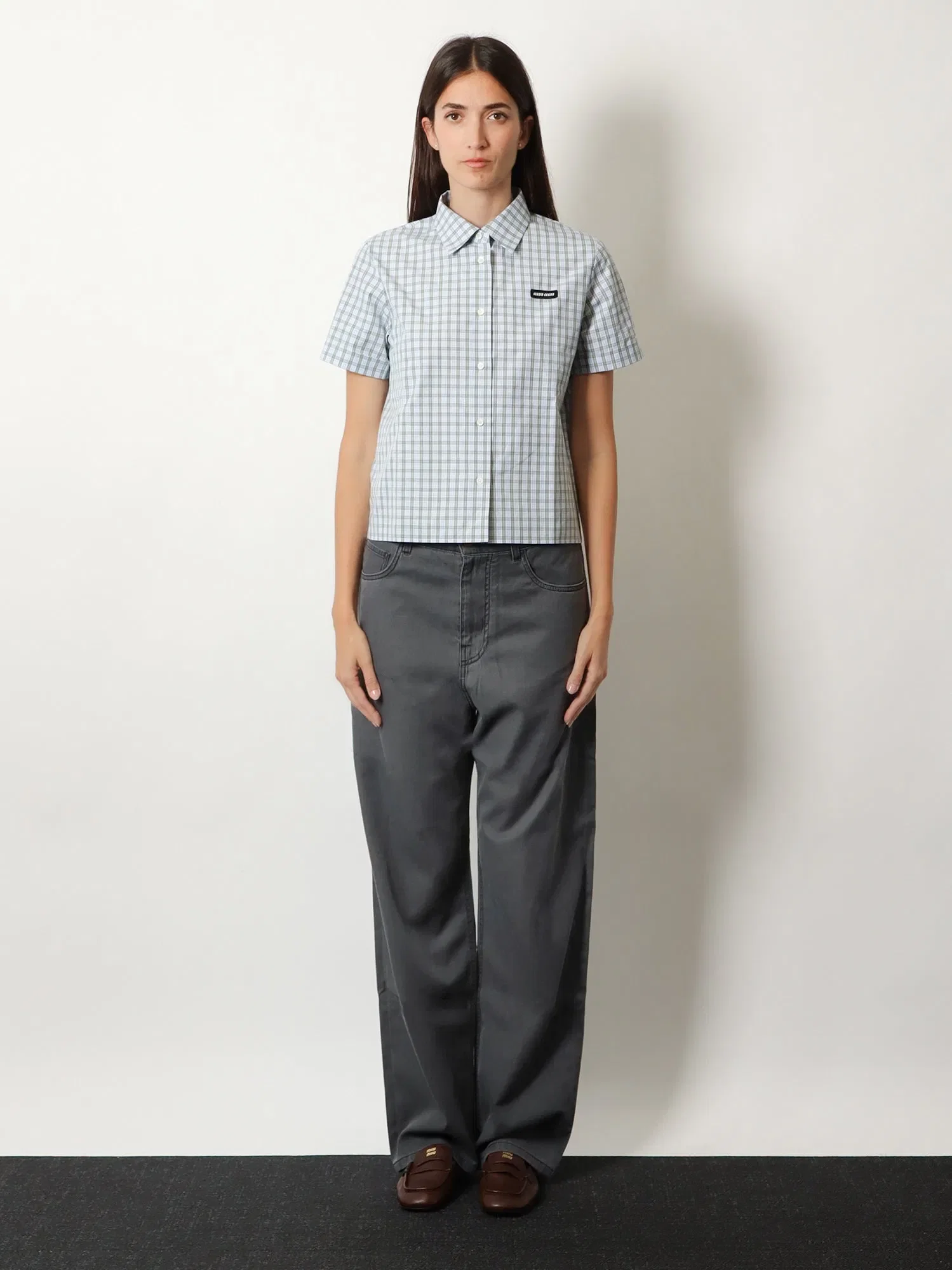 Miu Miu Madras cotton shirt