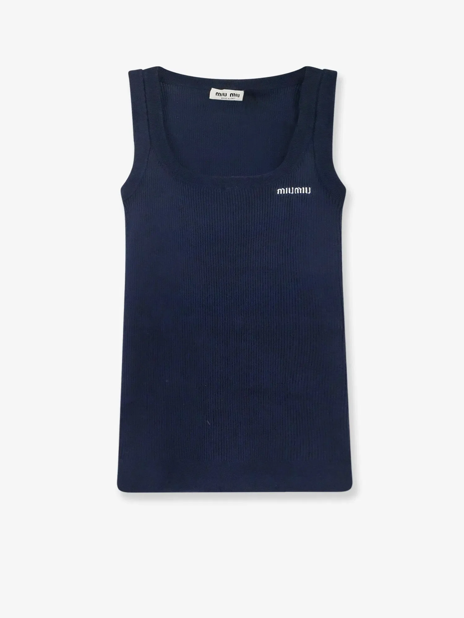 Miu Miu Ribbed cotton tank top