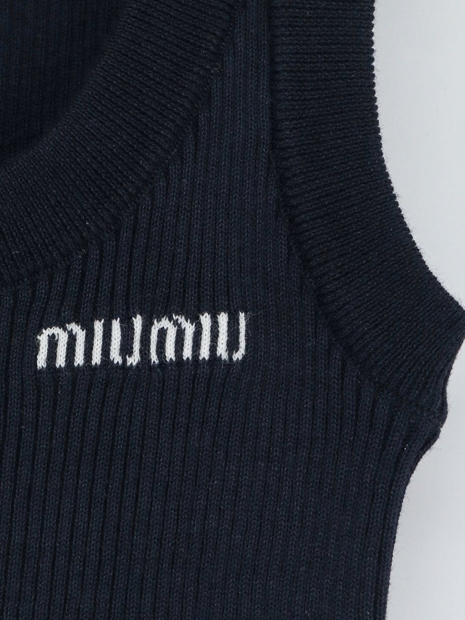 Miu Miu Ribbed cotton tank top