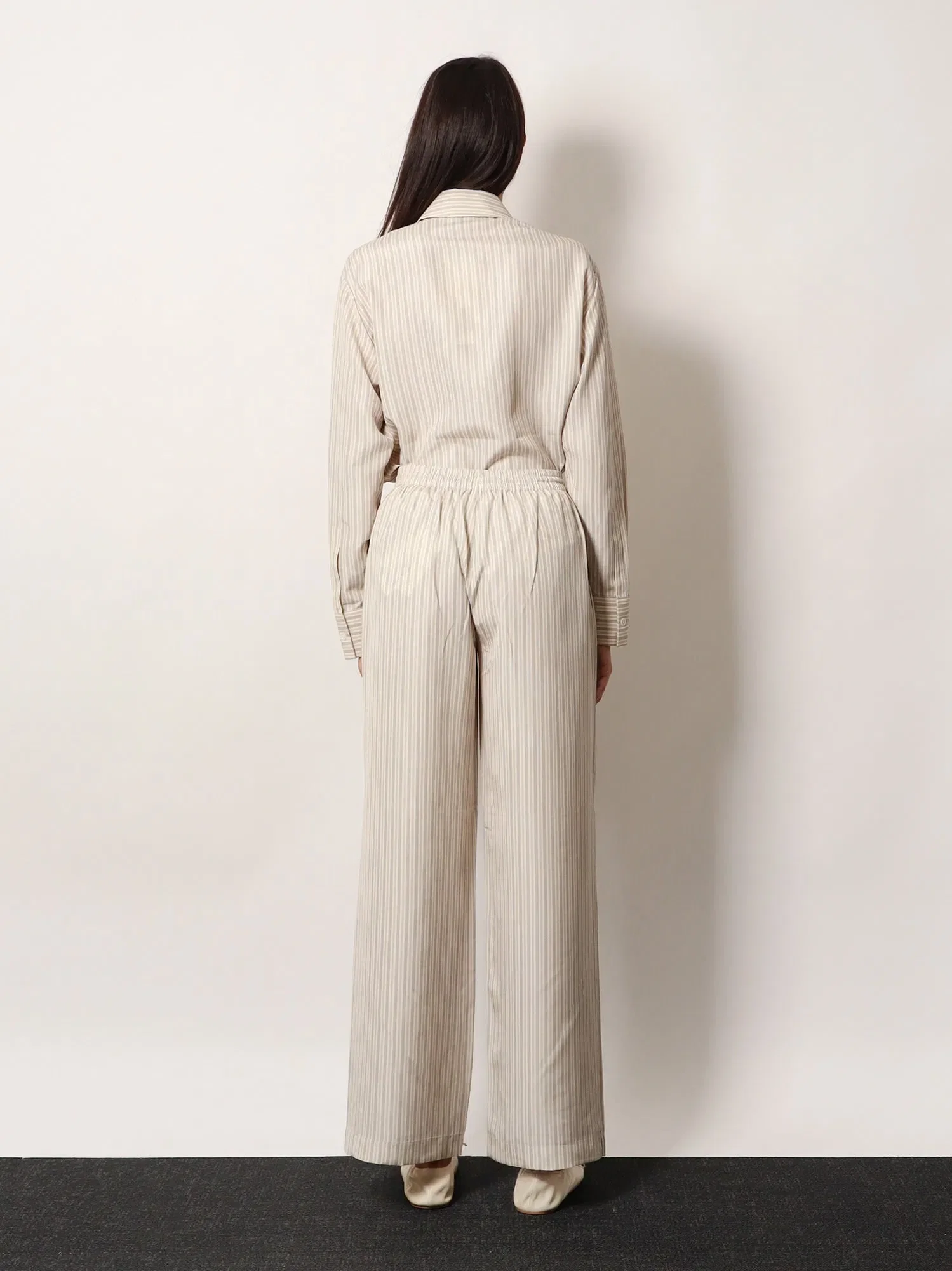 Róhe Silk striped trousers