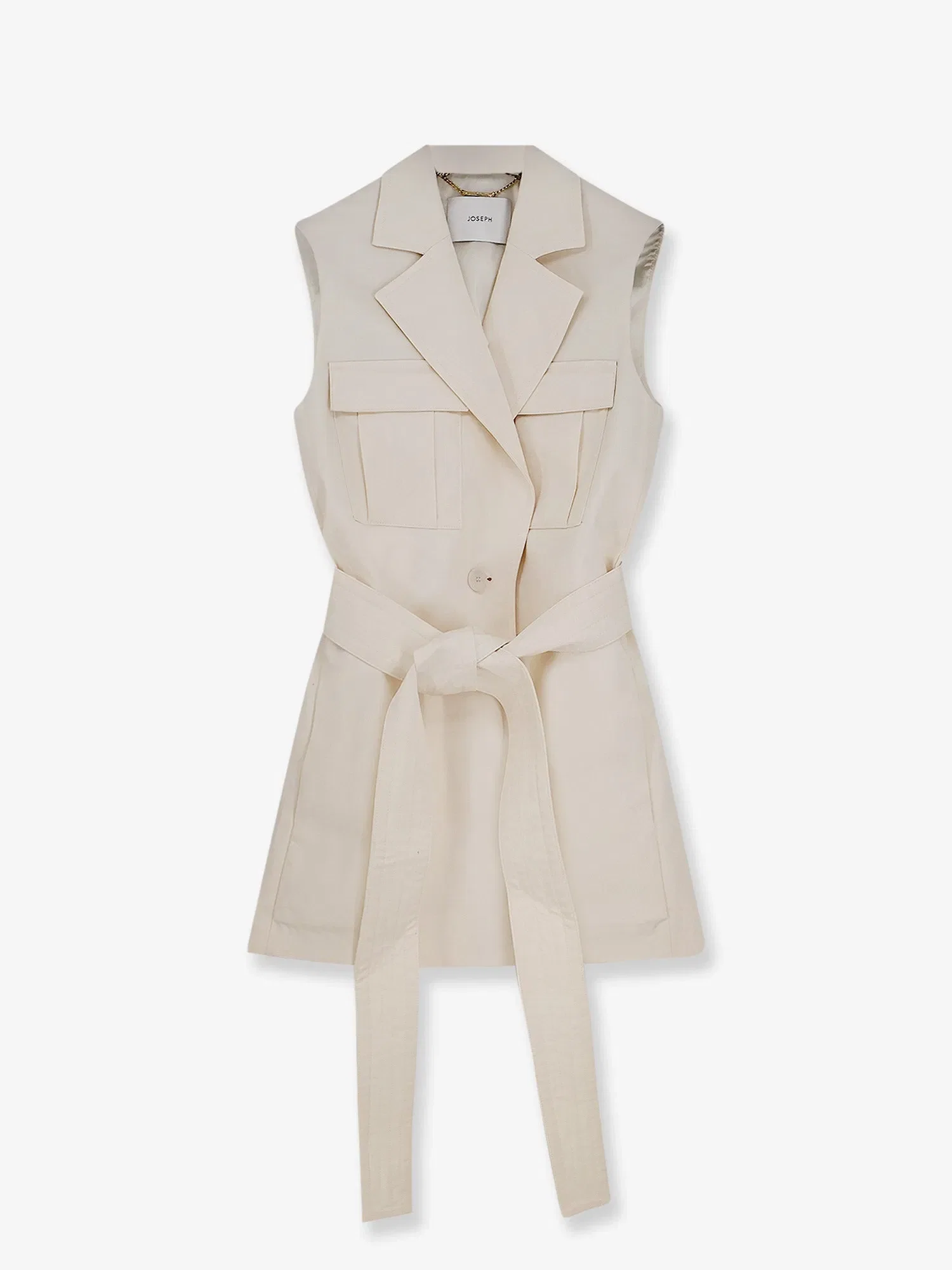 JOSEPH Diafa sleeveless cotton and linen blazer