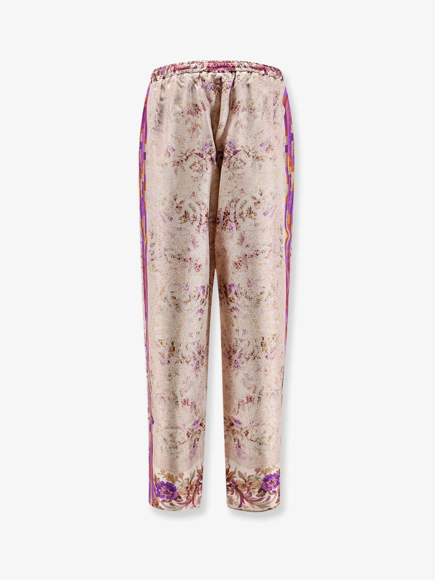 Pierre-Louis Mascia Silk trousers with mulitcolor print all-over