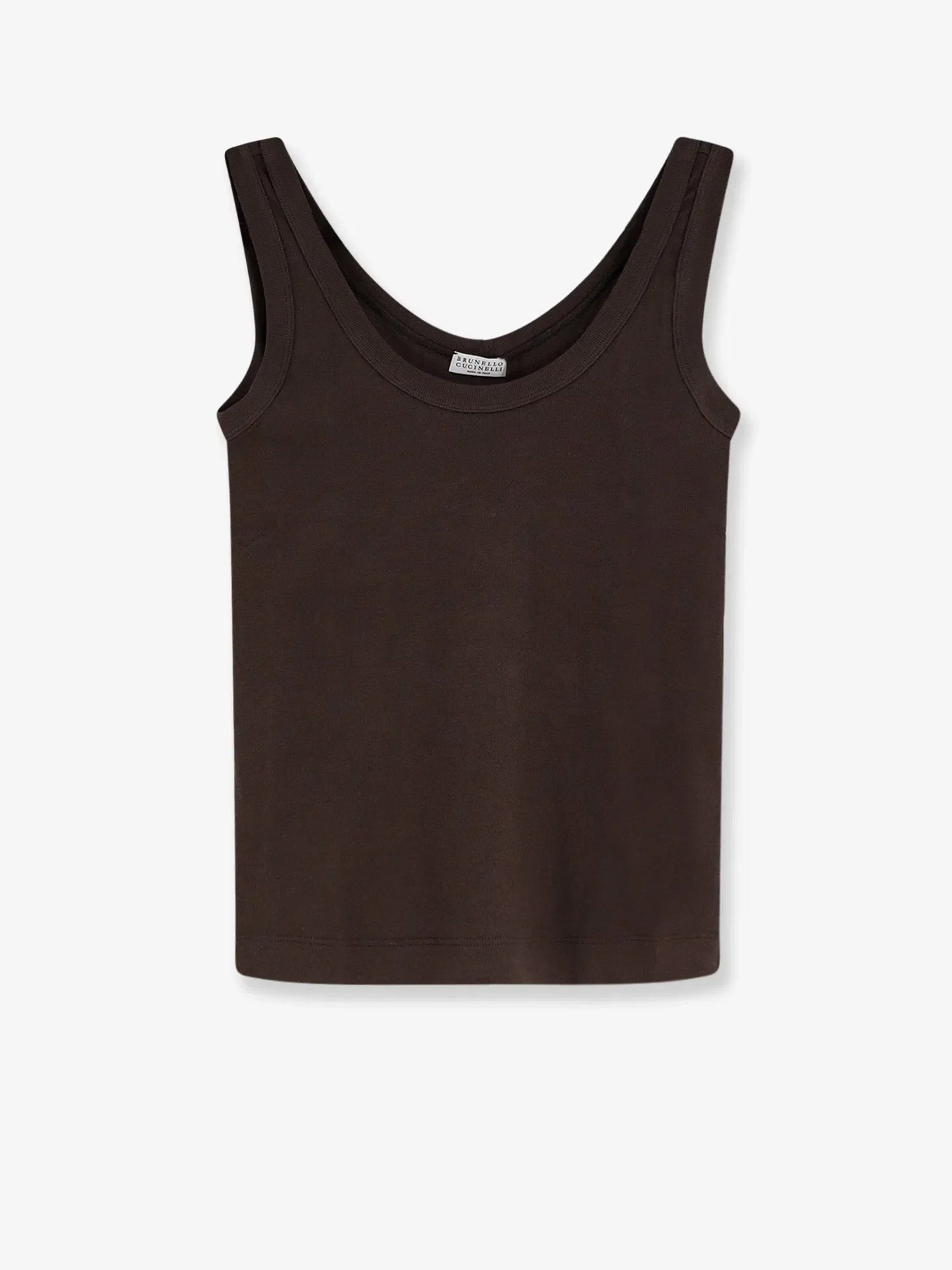 Brunello Cucinelli Cotton blend tank top with back monili detail