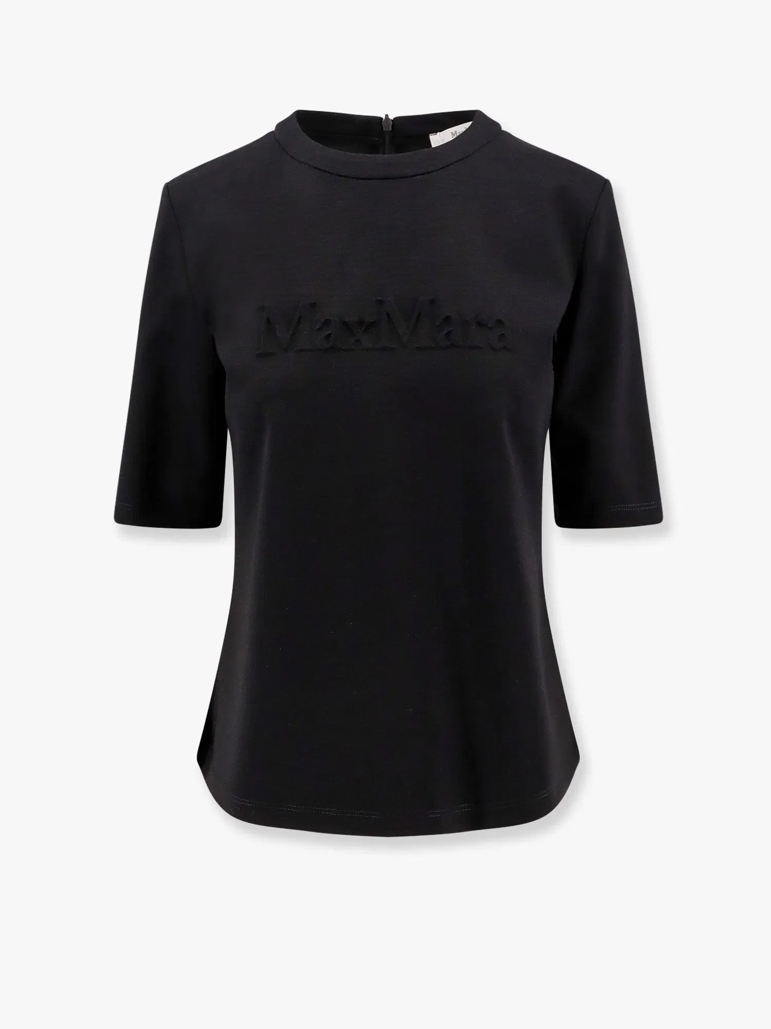 Max Mara Peter wool t-shirt with embossed frontal logo