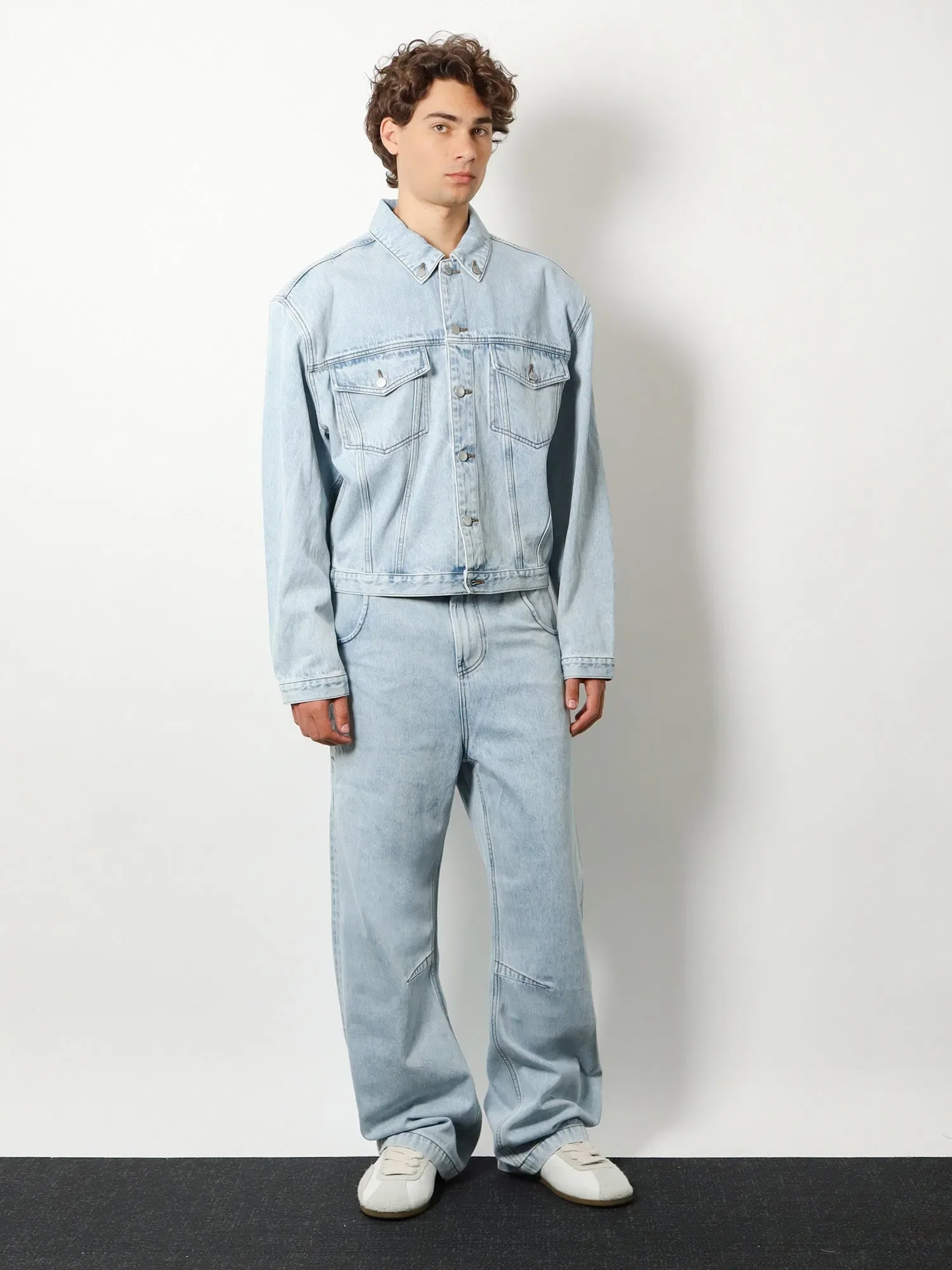 ENTIRE STUDIOS Denim jacket with padded shoulder pads