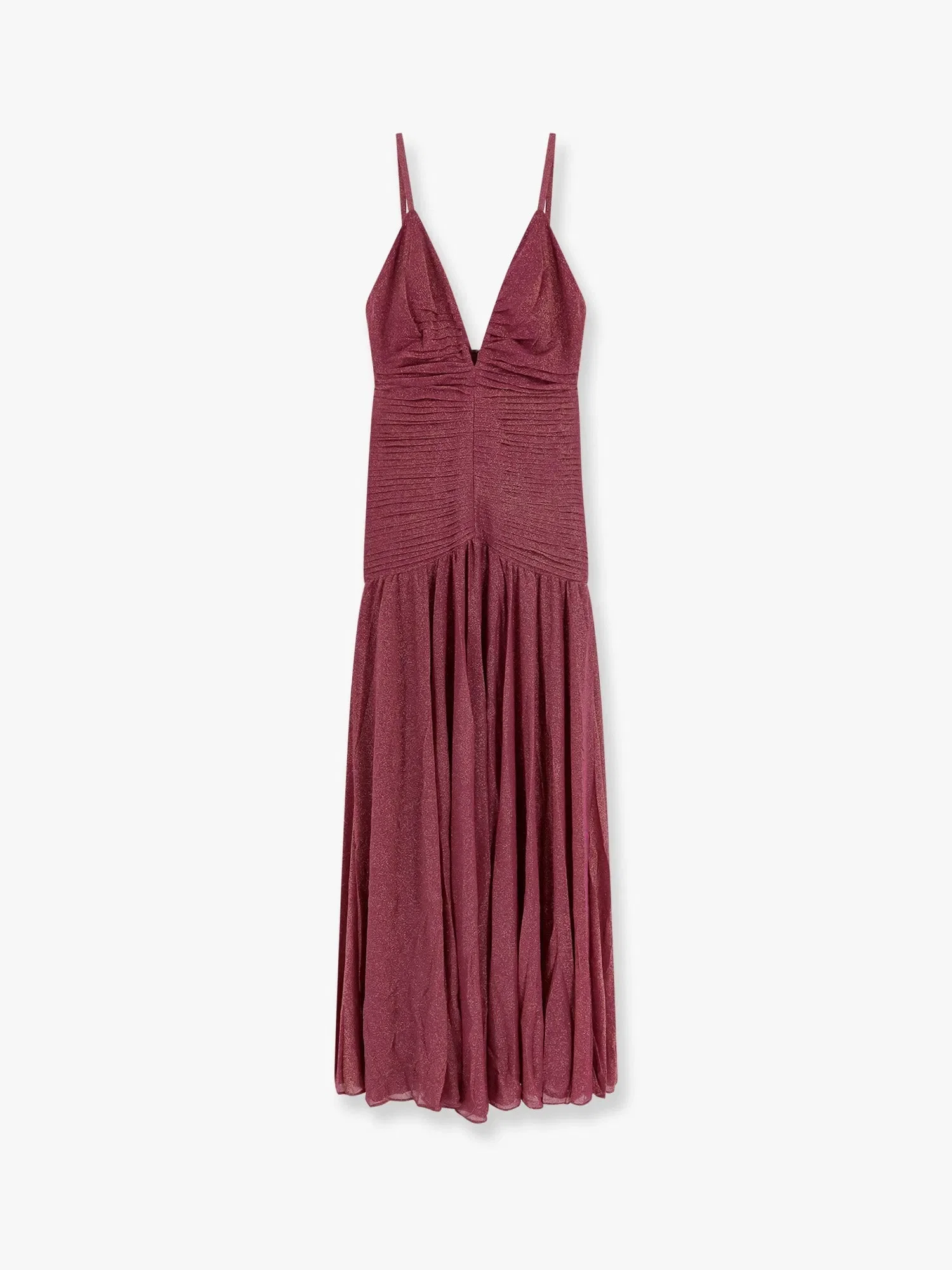 PatBO Viscose blend long dress with metallic effect