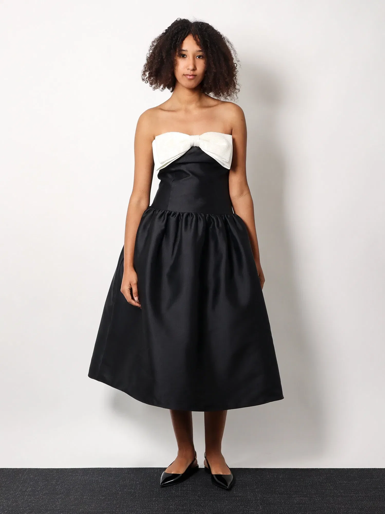 Self-Portrait Taffeta' décolleté dress with maxi bow