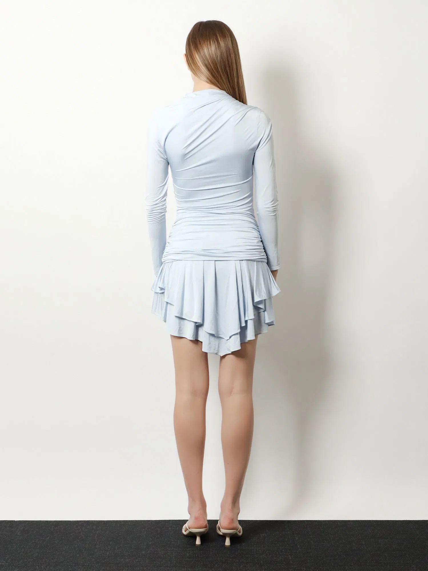 Self-Portrait Gathered jersey mini dress