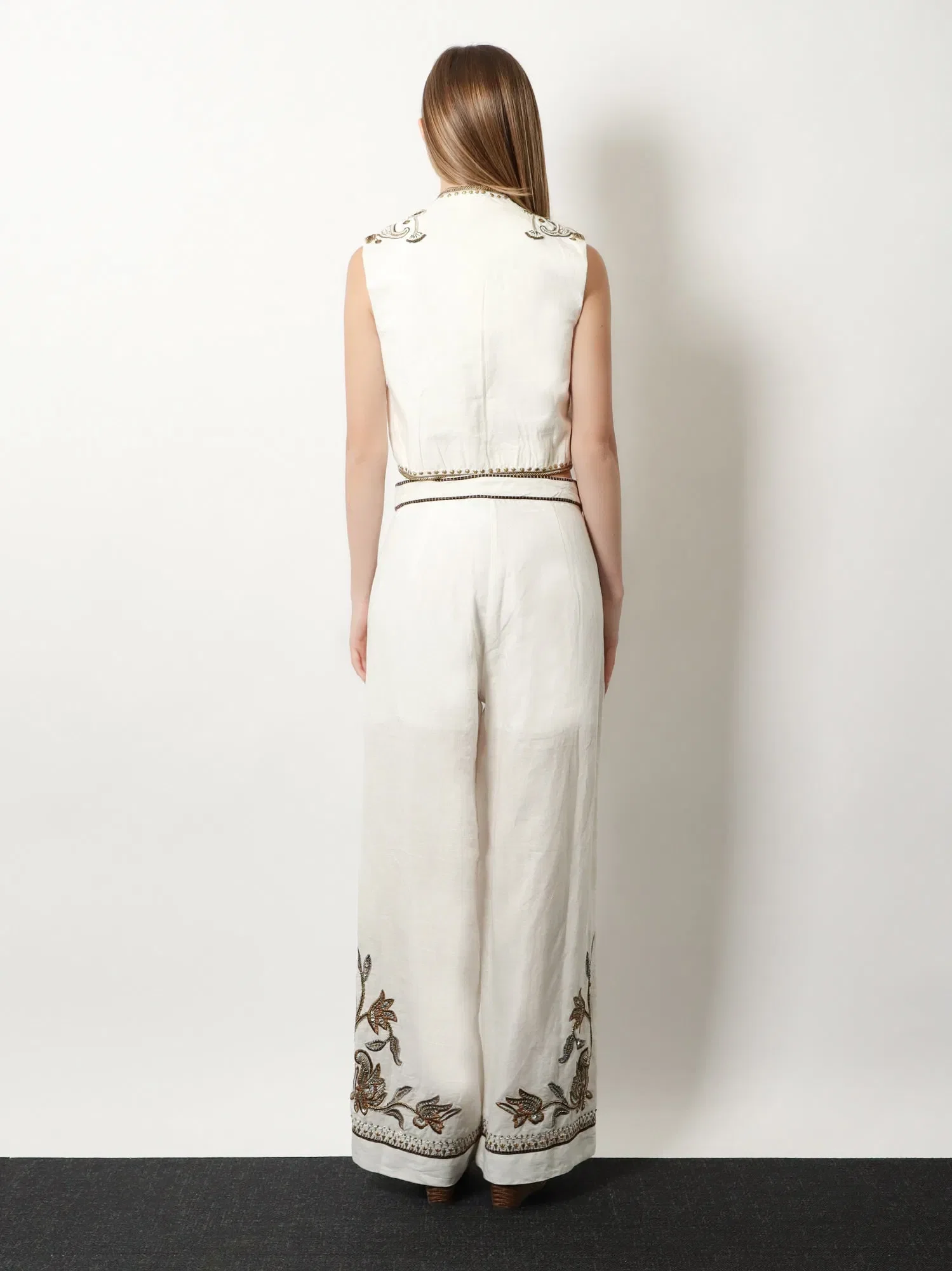 SCARLETT POPPIES Sorelle linen and cotton trousers