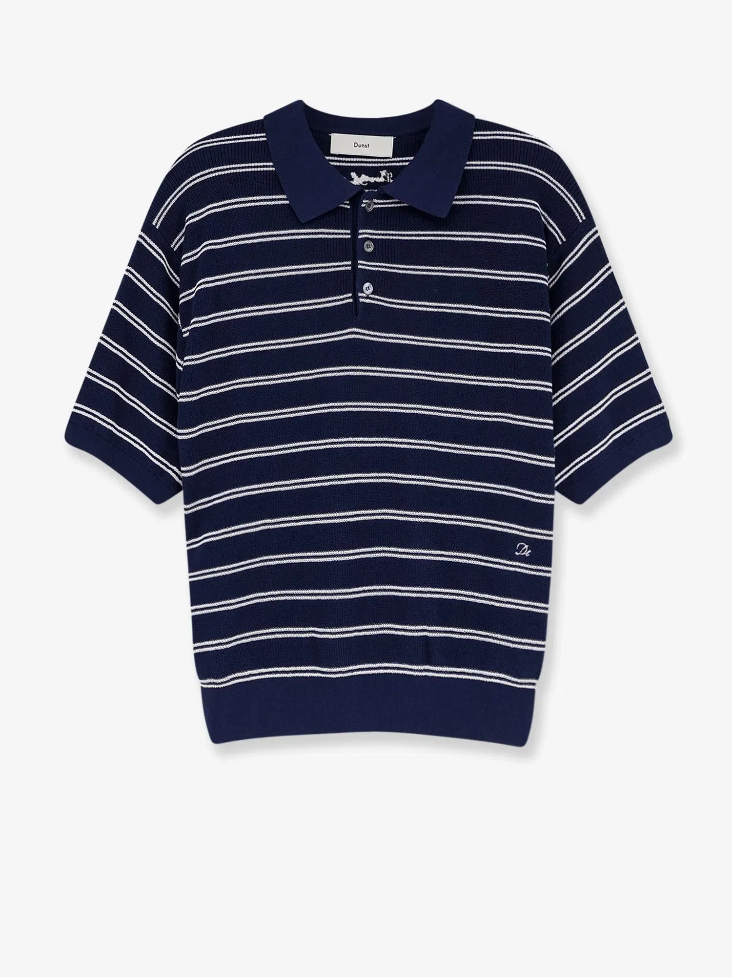 DUNST Unisex striped cotton blend polo shirt
