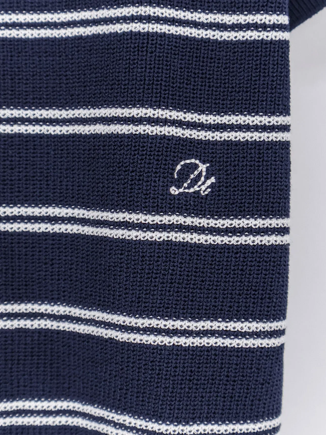 DUNST Unisex striped cotton blend polo shirt