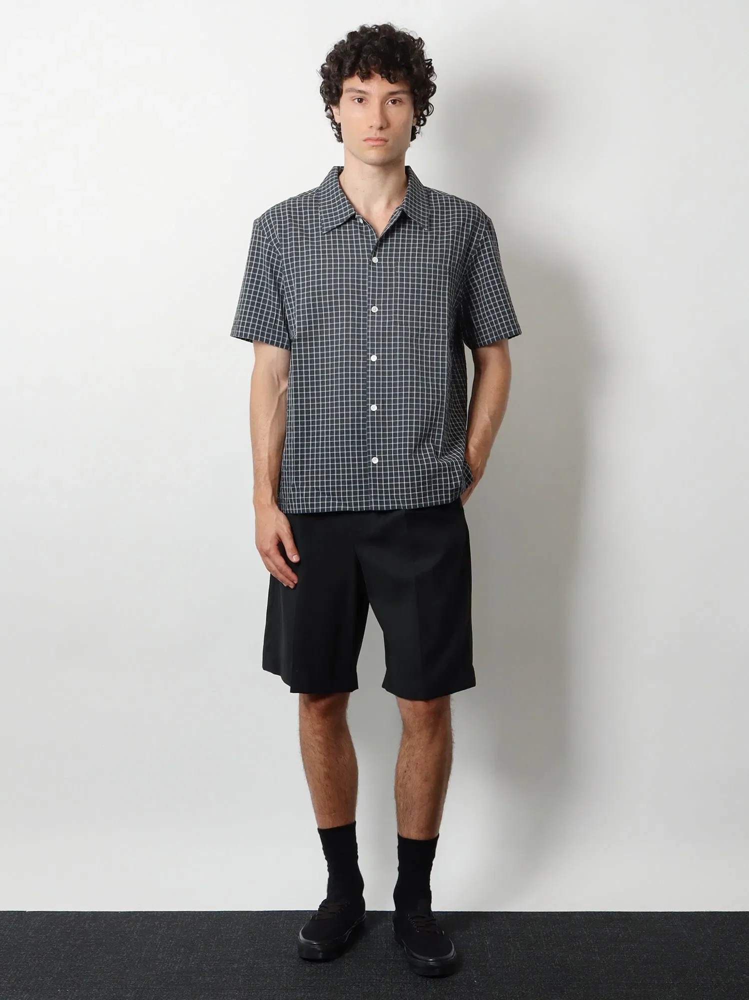 DUNST Pleated wool and silk bermuda shorts
