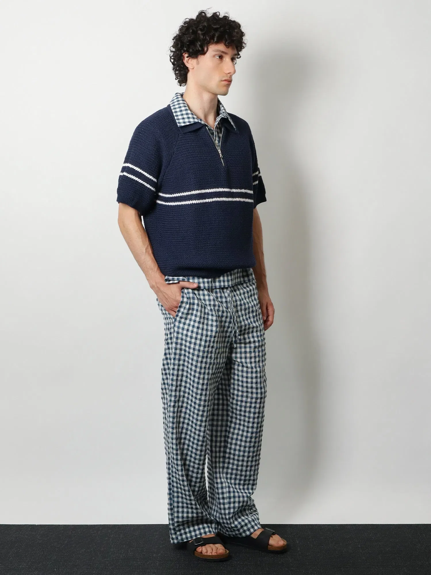 DUNST Half-Zip cotton blend sweater