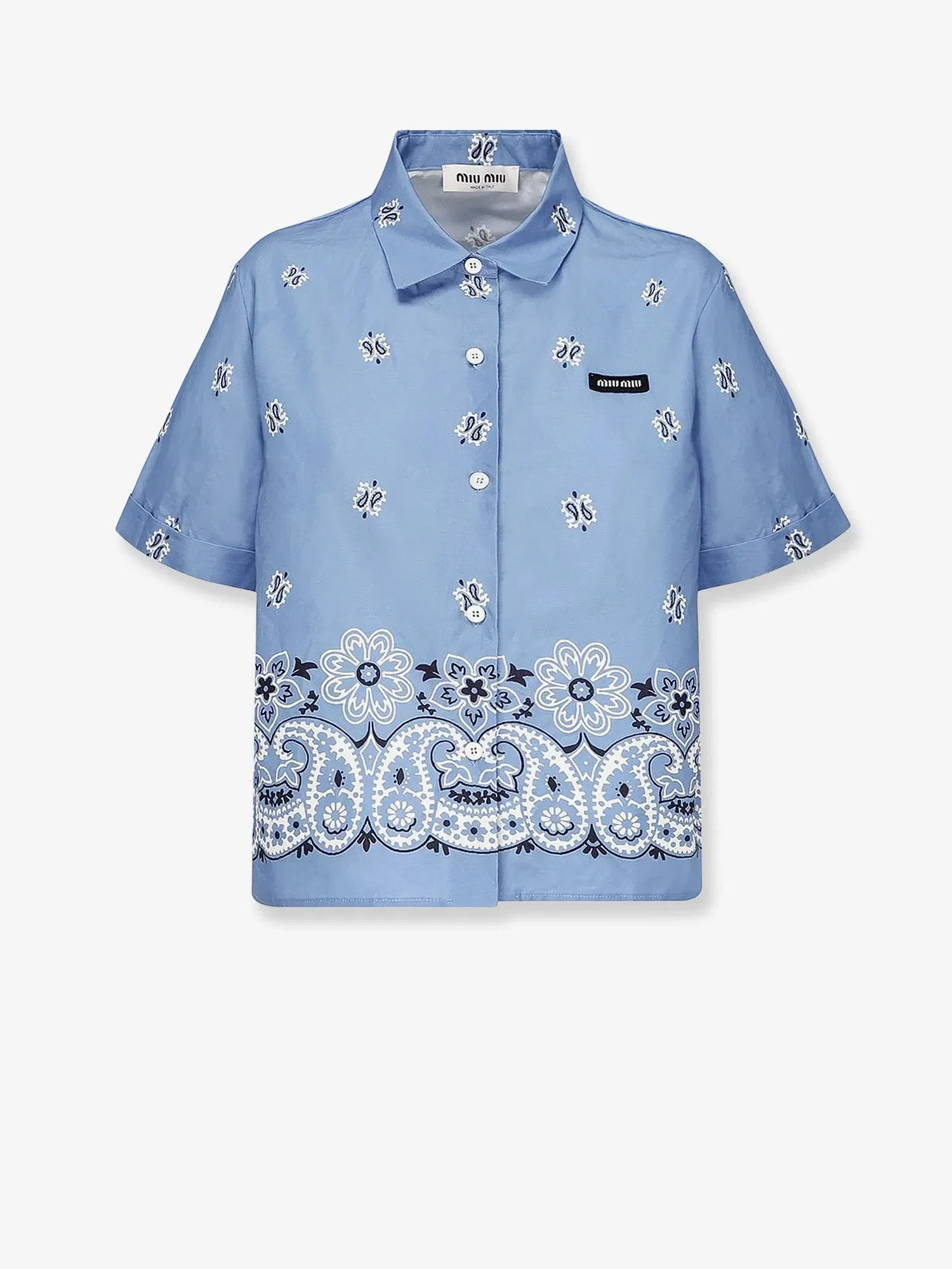 Miu Miu Bandana cotton and linen shirt