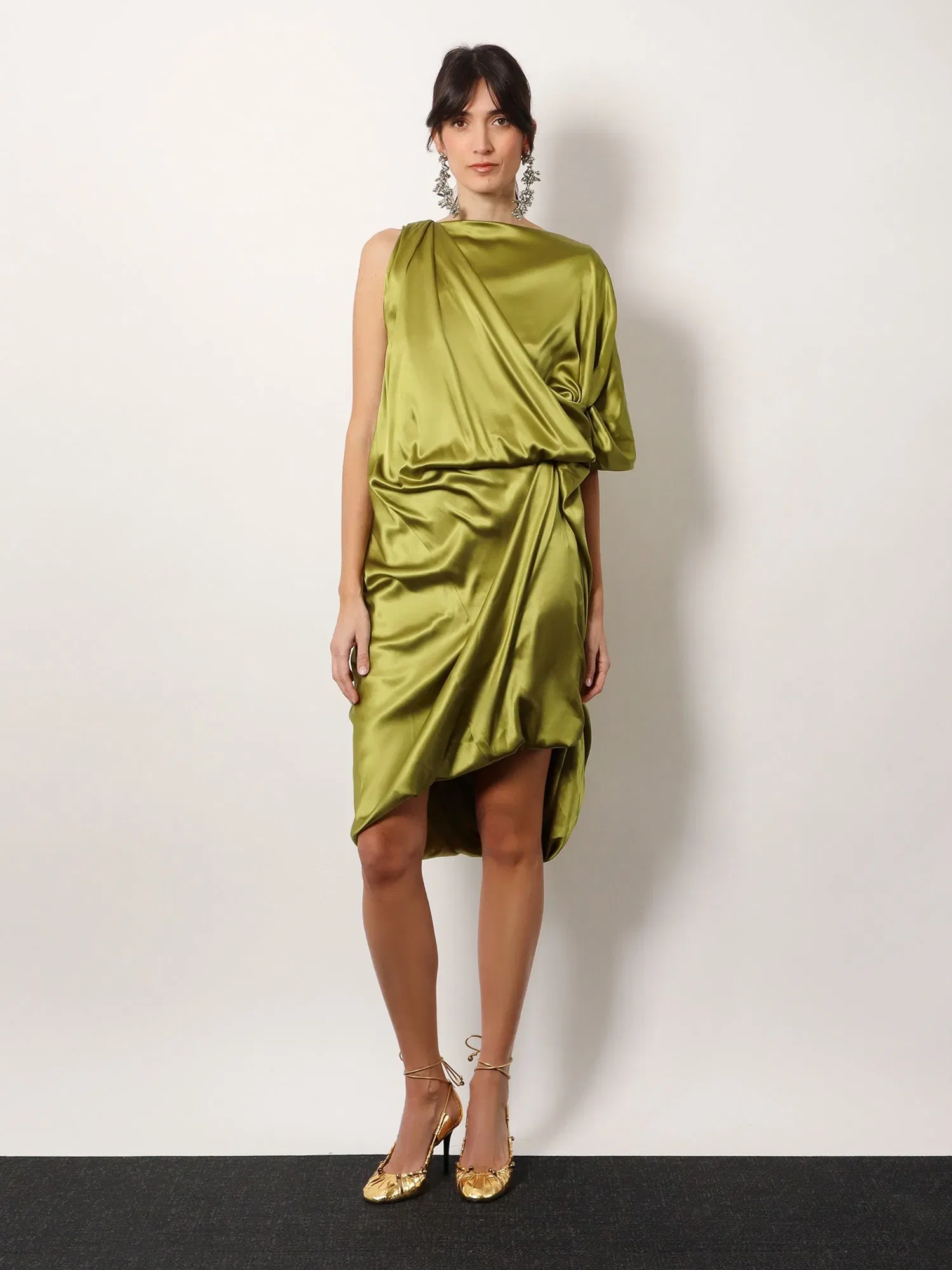 DRIES VAN NOTEN Dalant silk dress with lateral knot