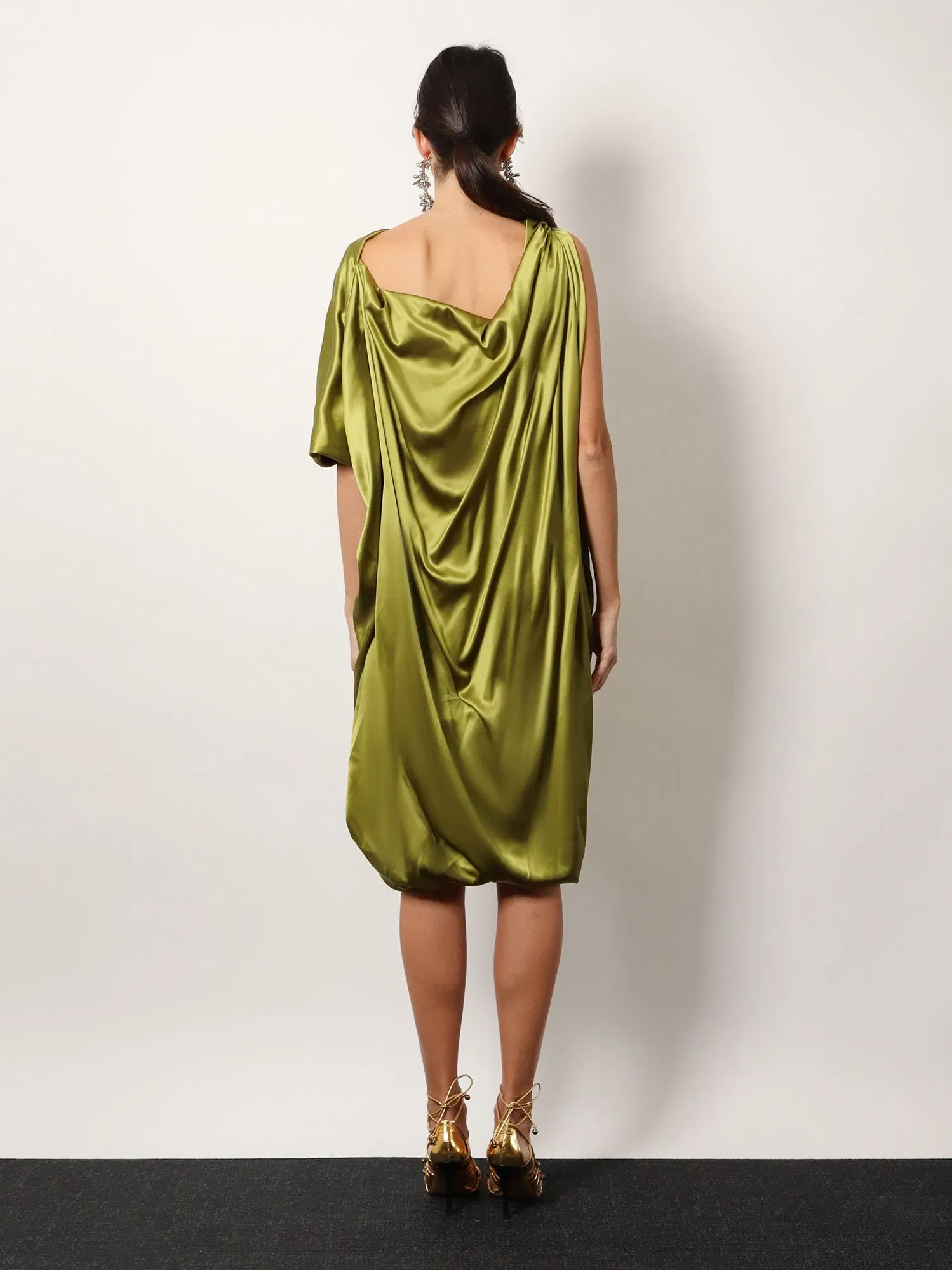DRIES VAN NOTEN Dalant silk dress with lateral knot