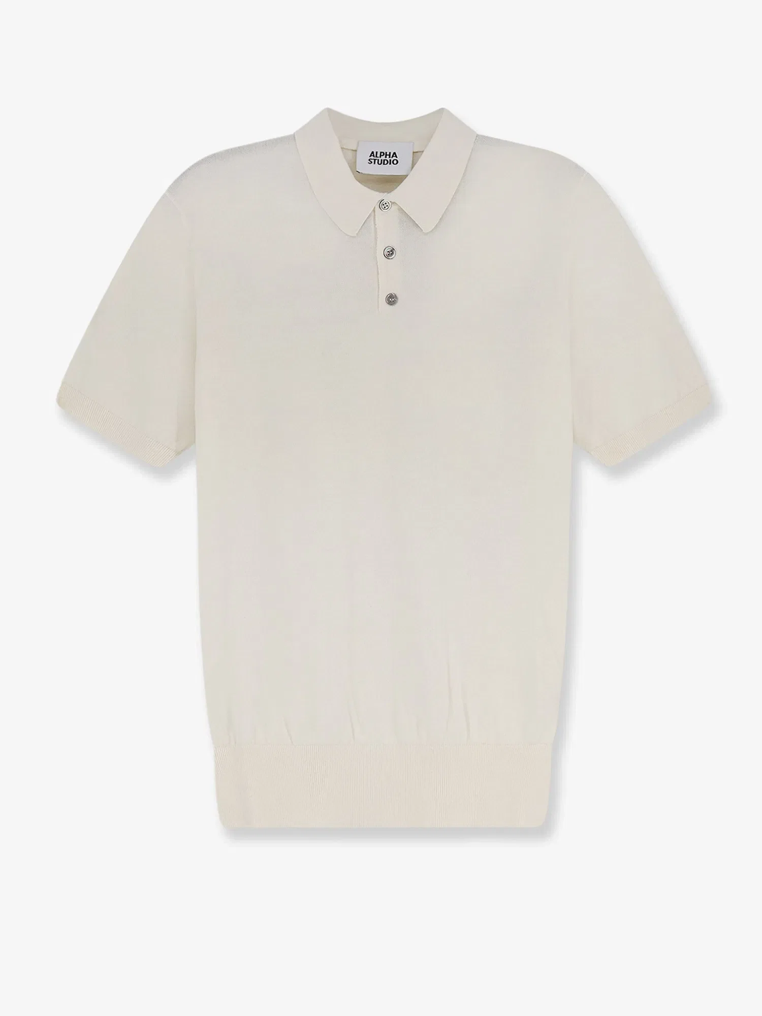 ALPHA STUDIO Cotton and silk blend polo shirt