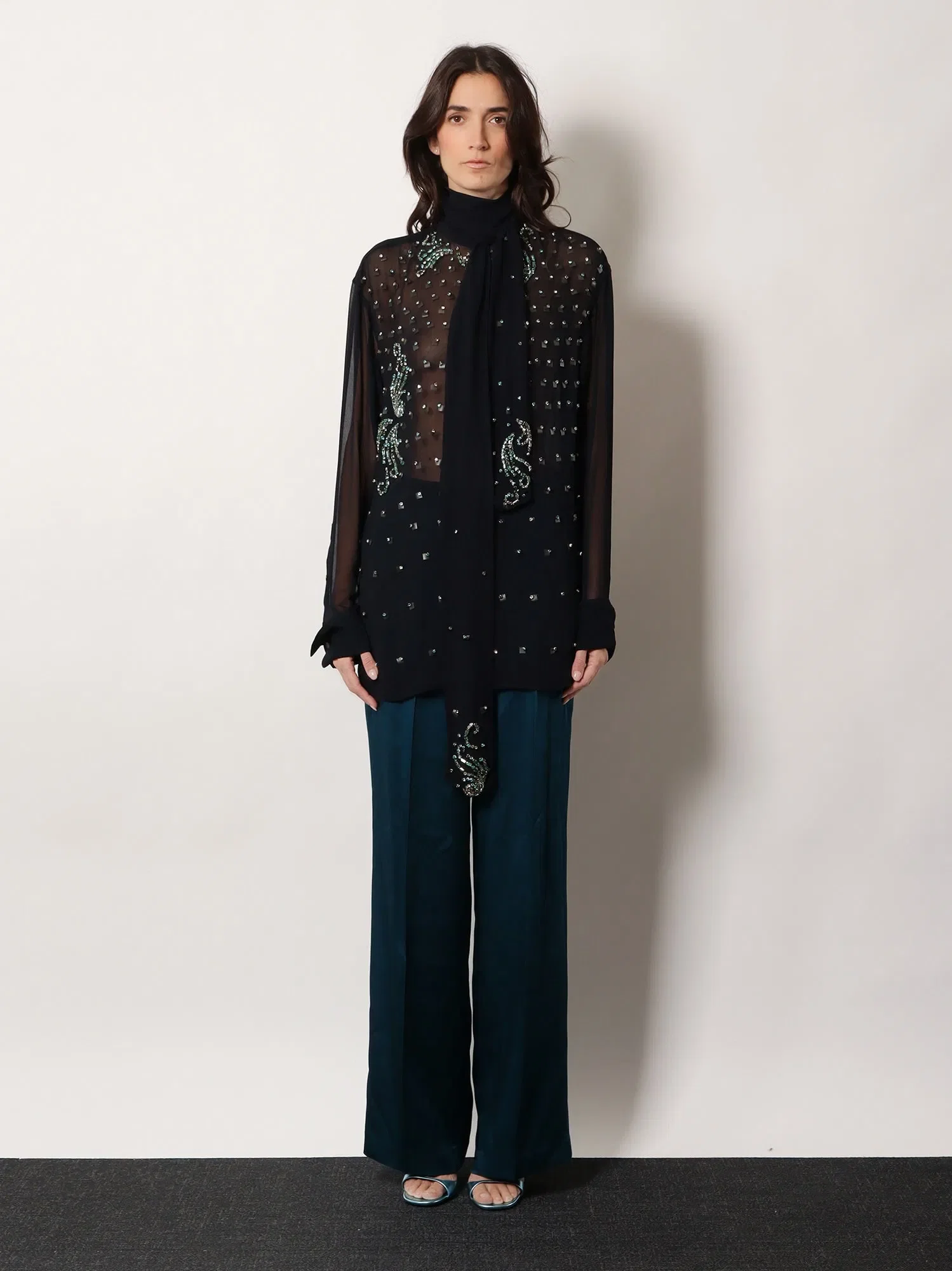 DRIES VAN NOTEN Viscose shirt with rhinestones