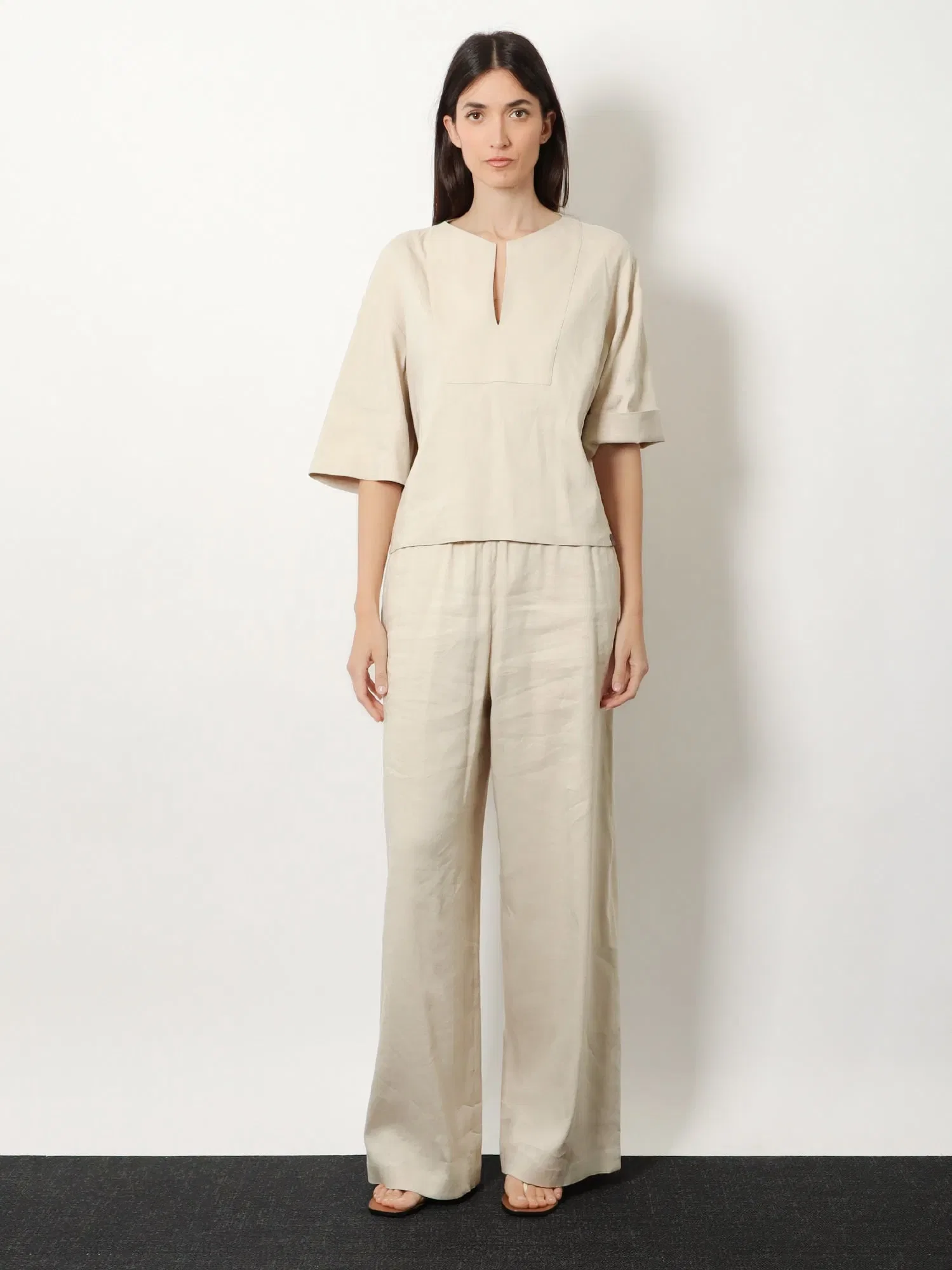 Max Mara Mxpdestino linen and viscose trousers