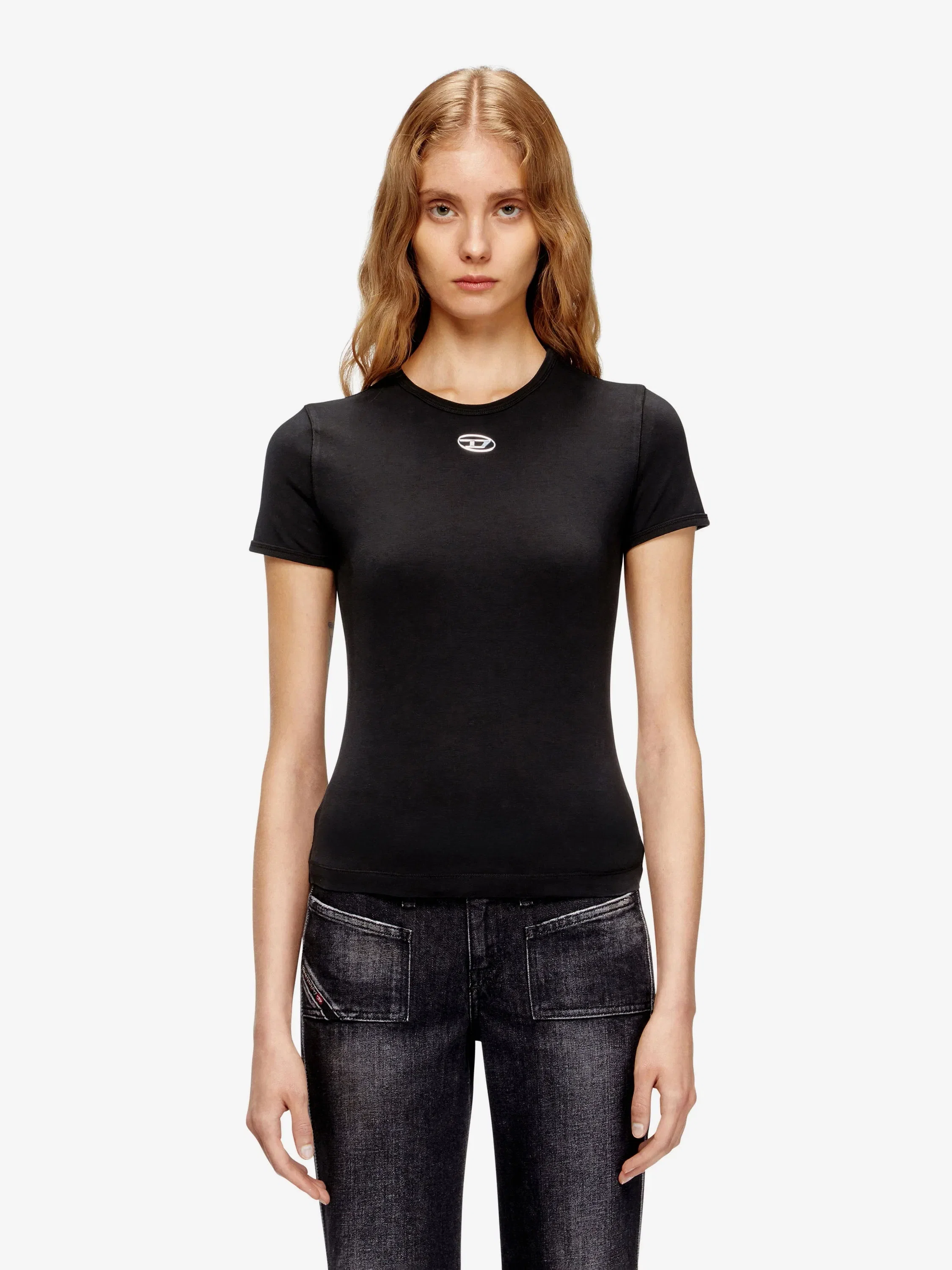 Diesel T-Uncutieslong-OD cotton blend t-shirt