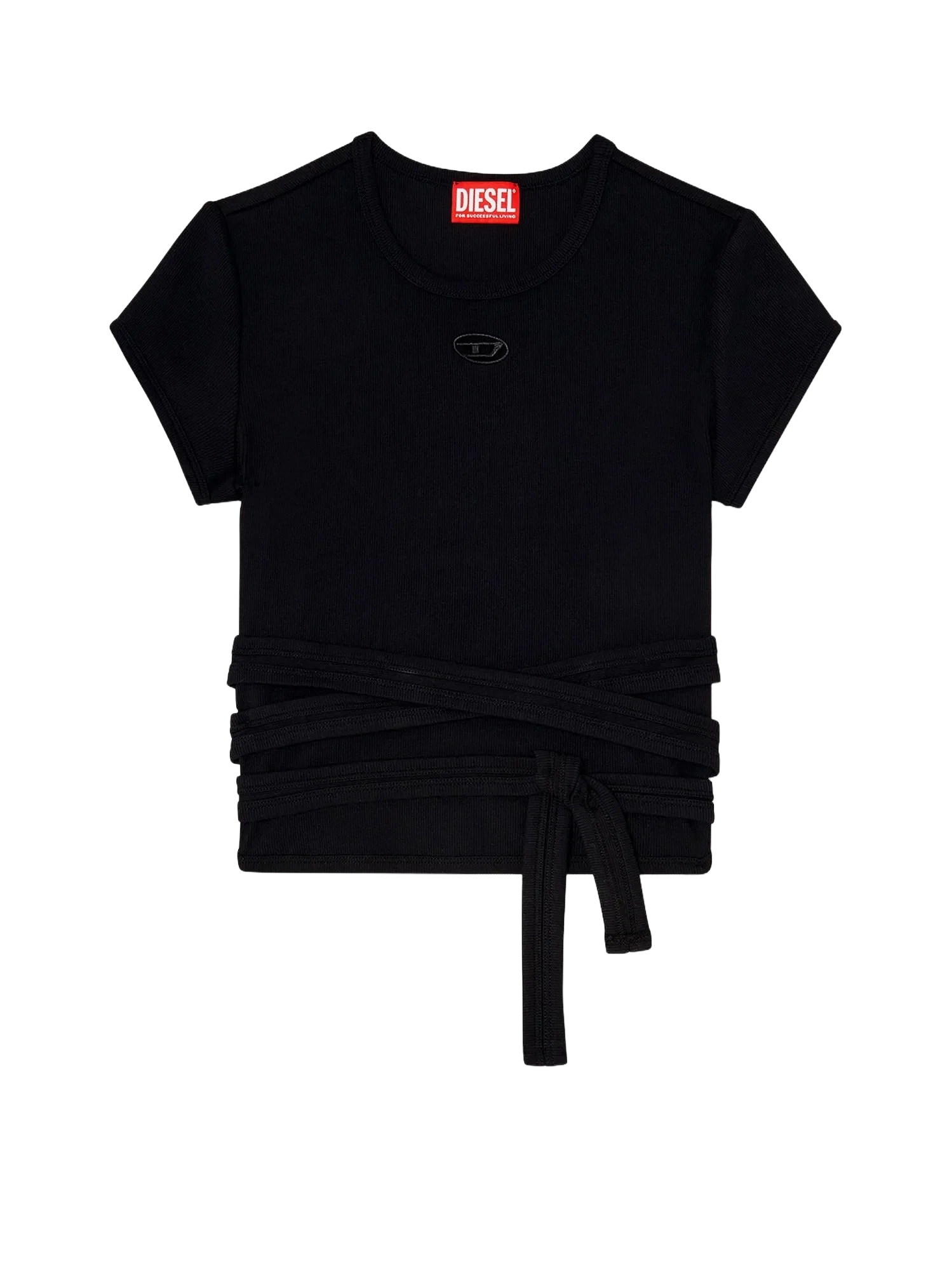 Diesel T-BUNNY-TAIL-S1 cotton T-shirt with tie bands