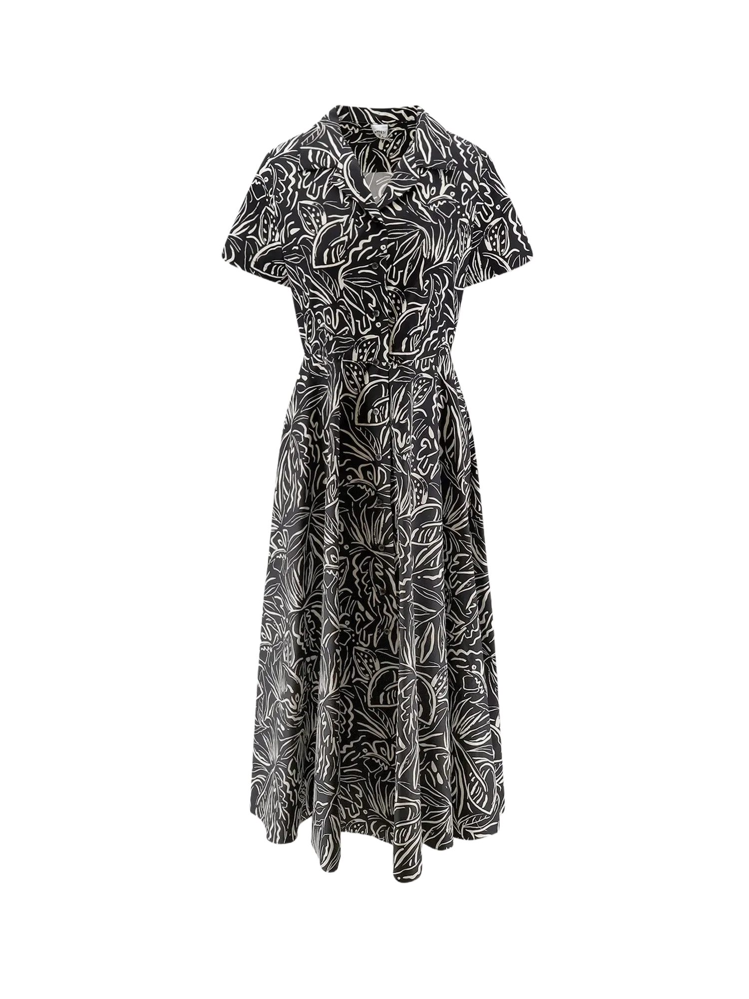 ASPESI Printed cotton chemisier dress