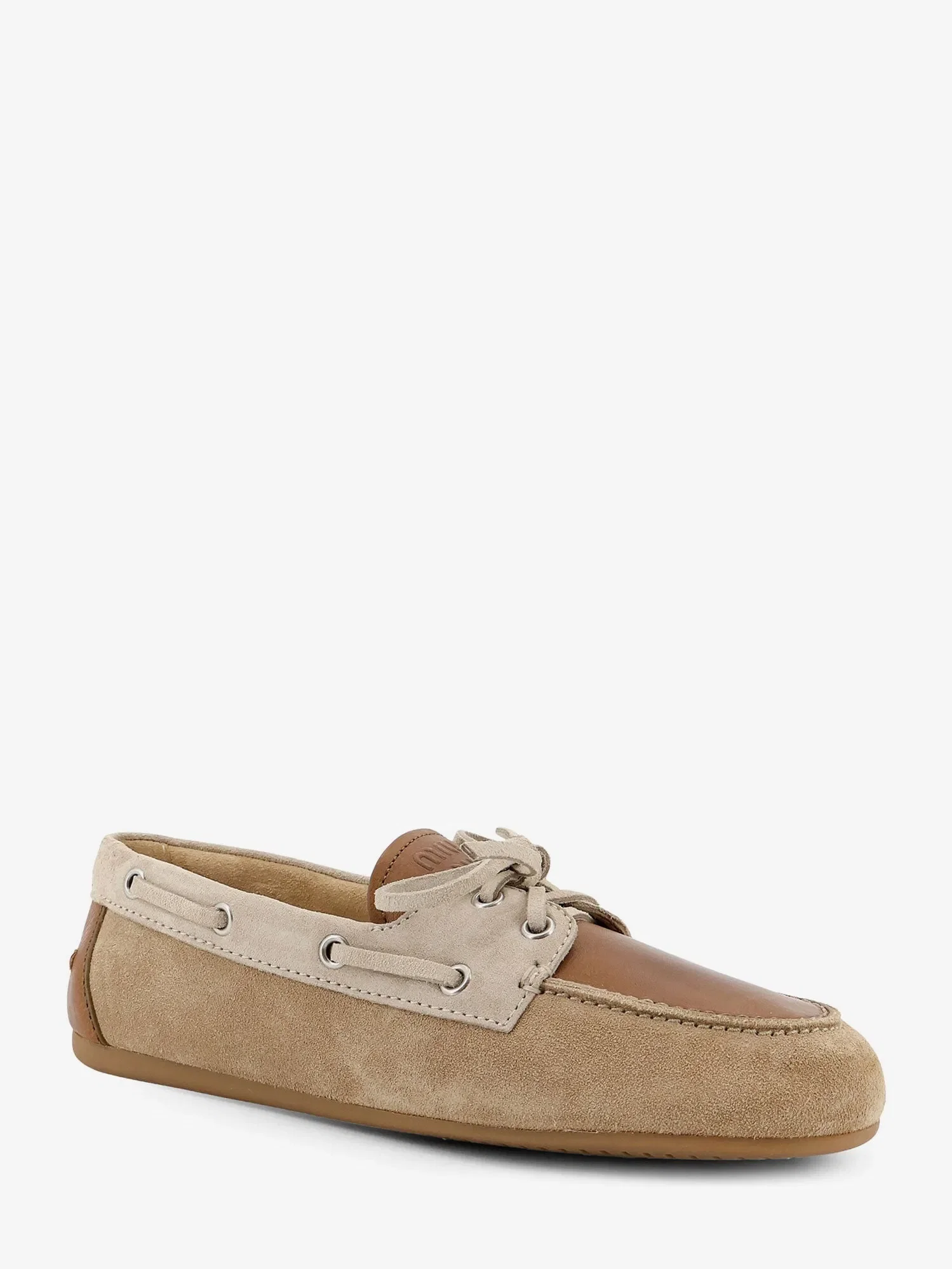 Miu Miu Suede loafer with leather inserts