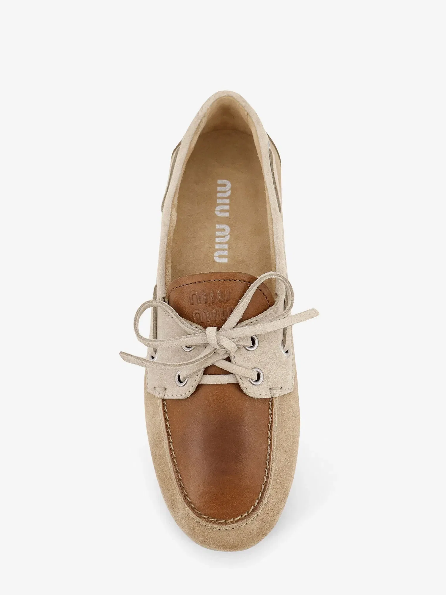 Miu Miu Suede loafer with leather inserts