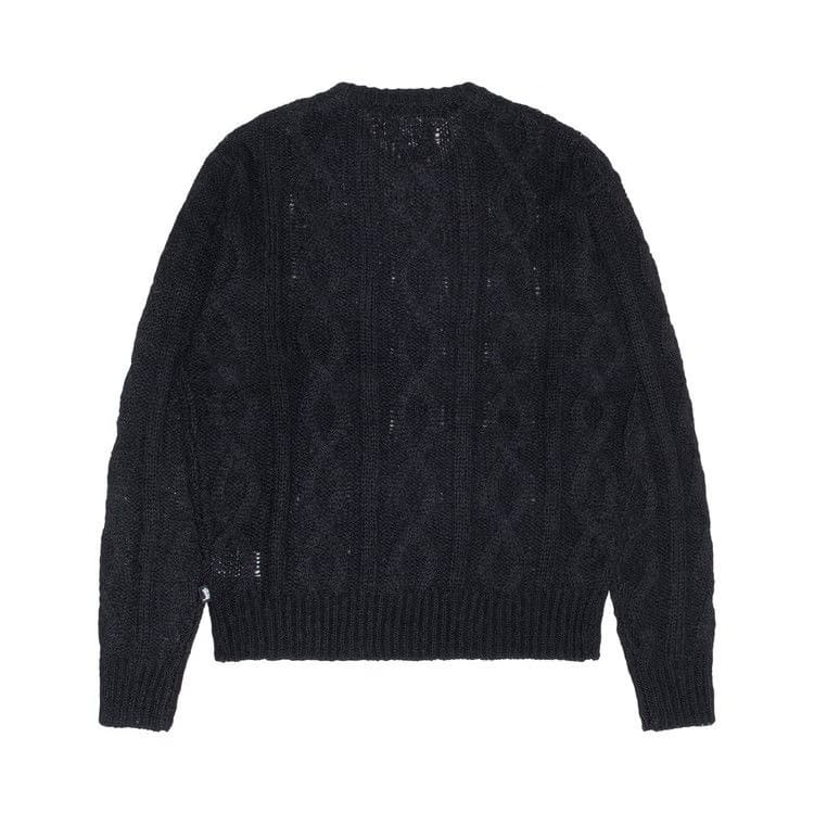 Stussy Cable Loose Knit Sweater Black