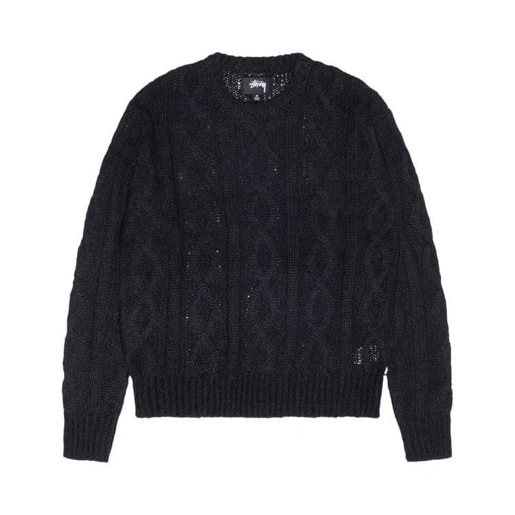 Stussy Cable Loose Knit Sweater Black