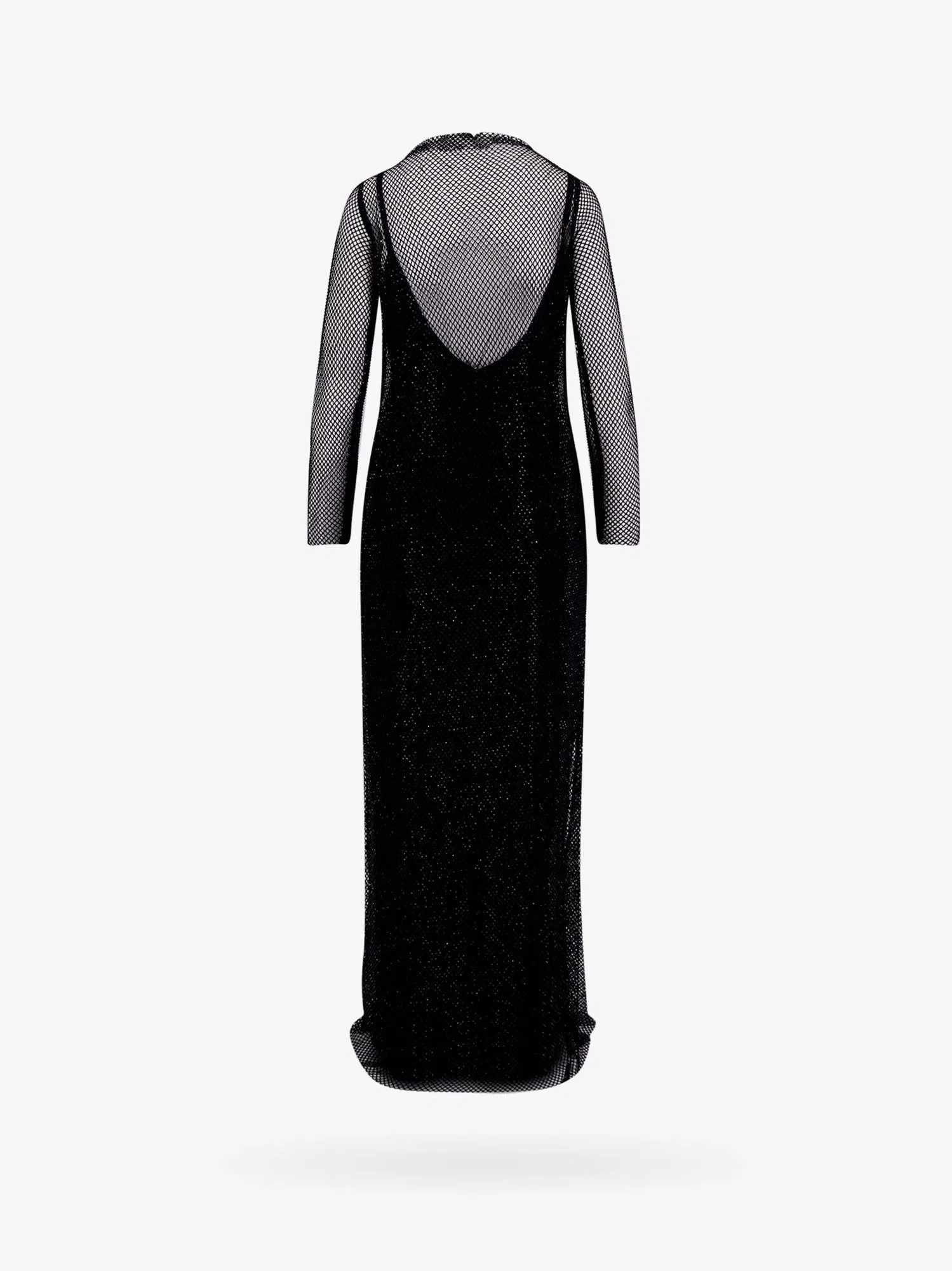 Max Mara Embroidered mesh dress with crystals