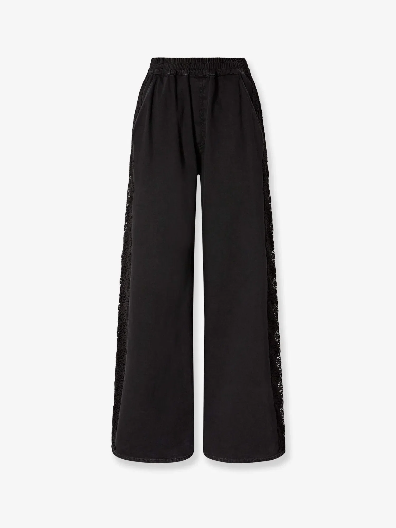 PINKO Denim trousers with lace detail on the side