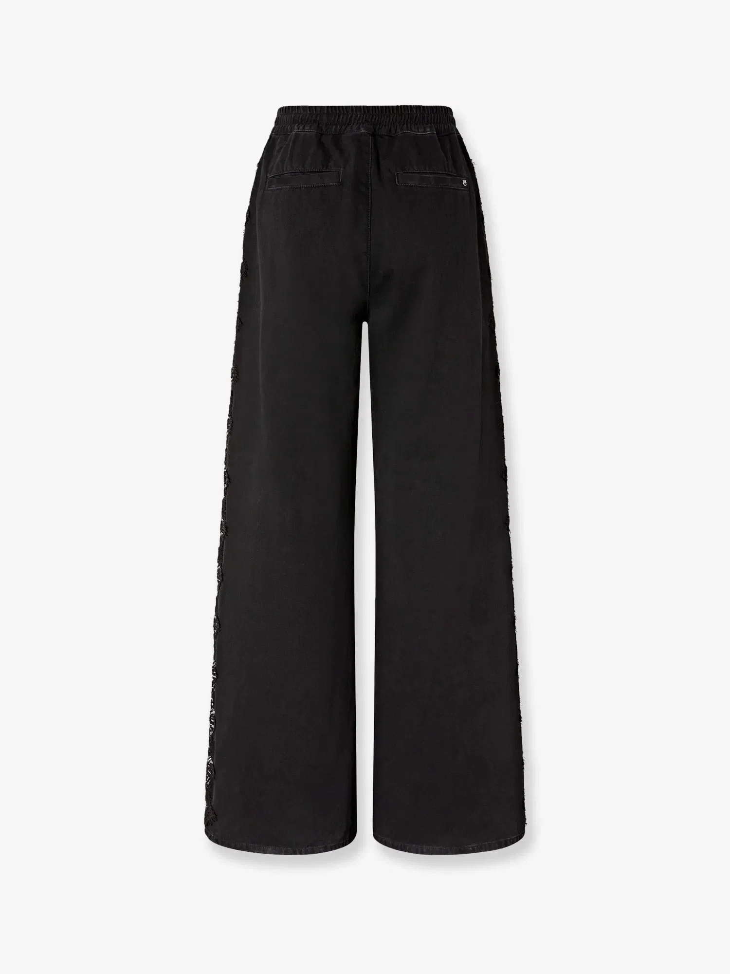 PINKO Denim trousers with lace detail on the side