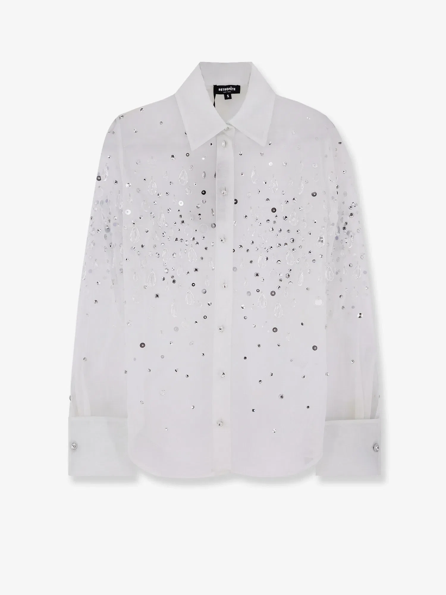 Retrofete Eugenia shirt with all-over rhinestone details