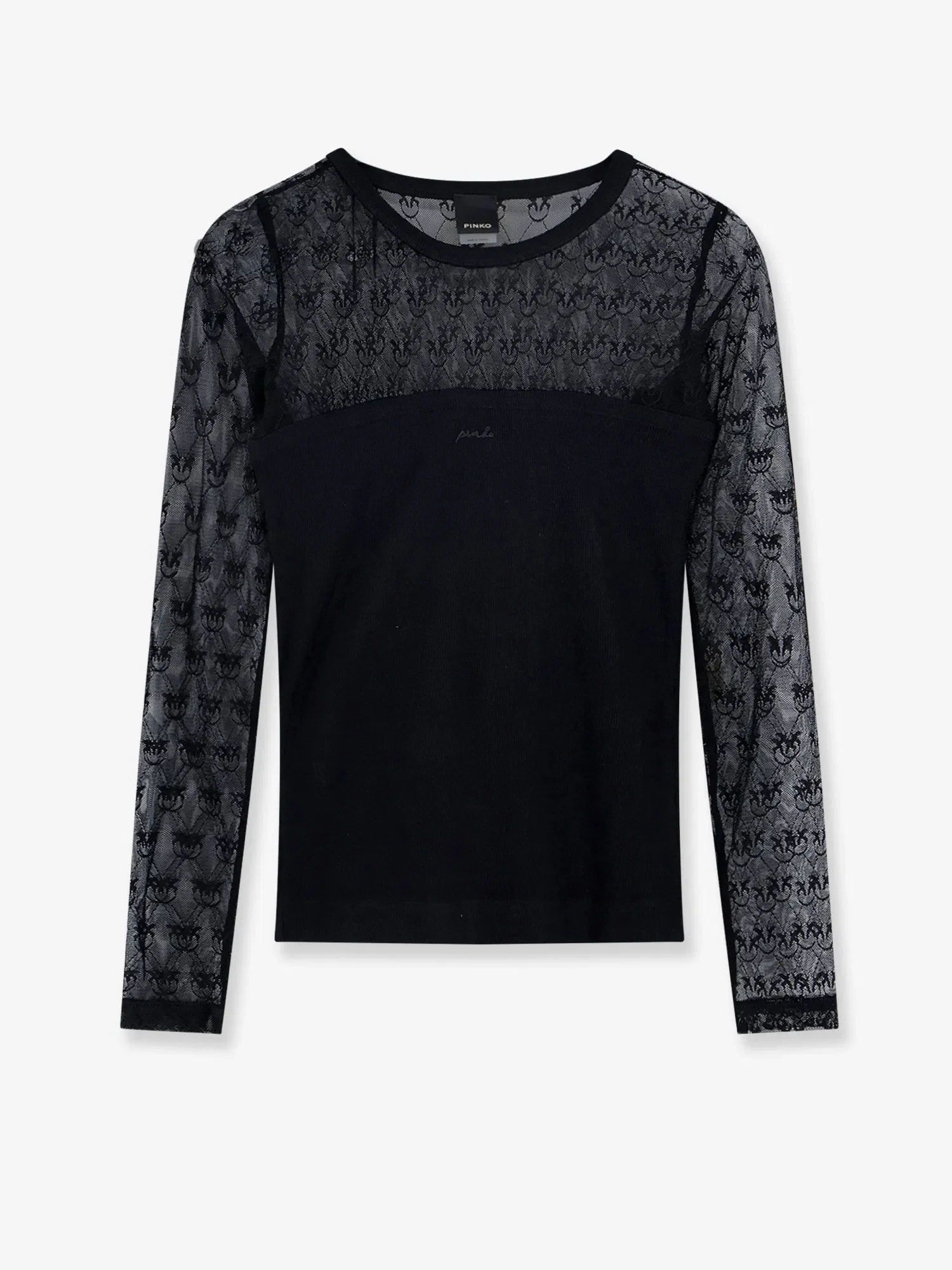 PINKO Love Birds lace jersey sweater